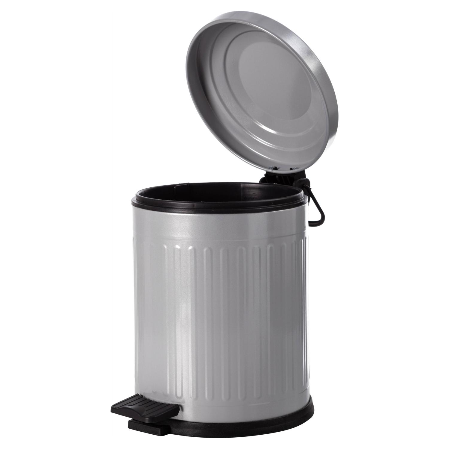 5LT PEDALLI VINTAGE ÇÖP KOVASI GRİ