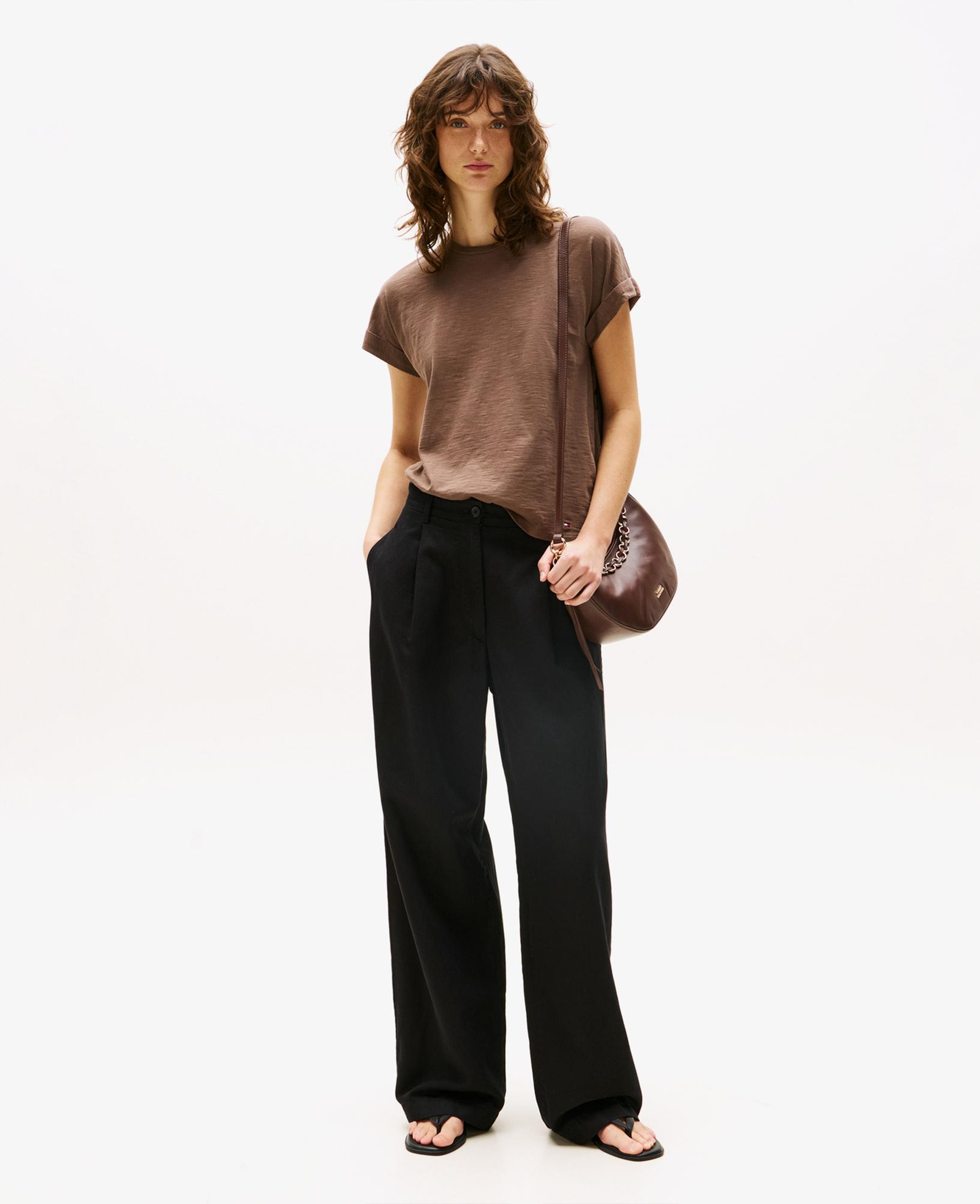 Tommy Hilfiger Tencel Linen Wide Leg Kadın Siyah Pantolon