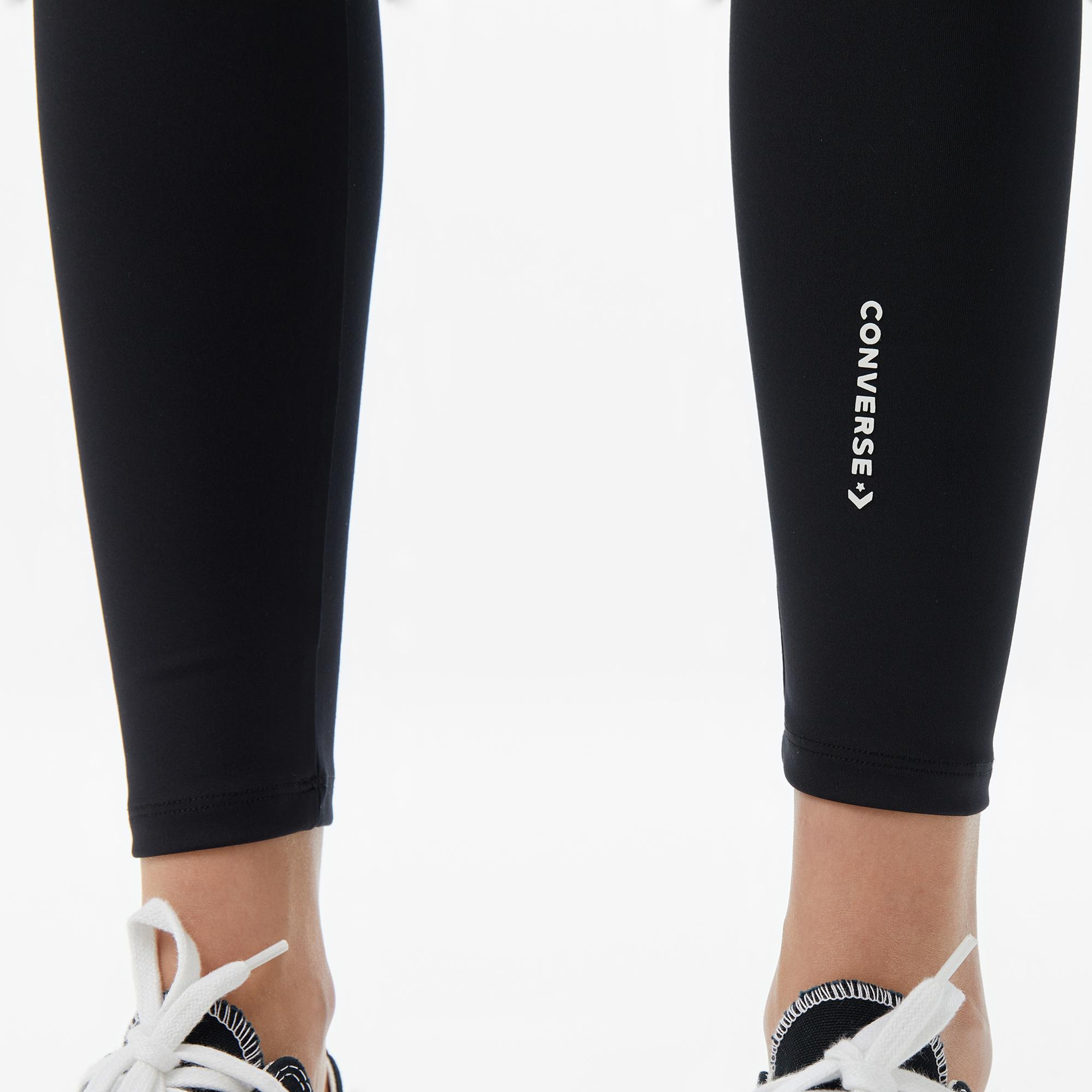 Converse Star Chevron Baskılı Slim Fit Kadın Siyah Tayt