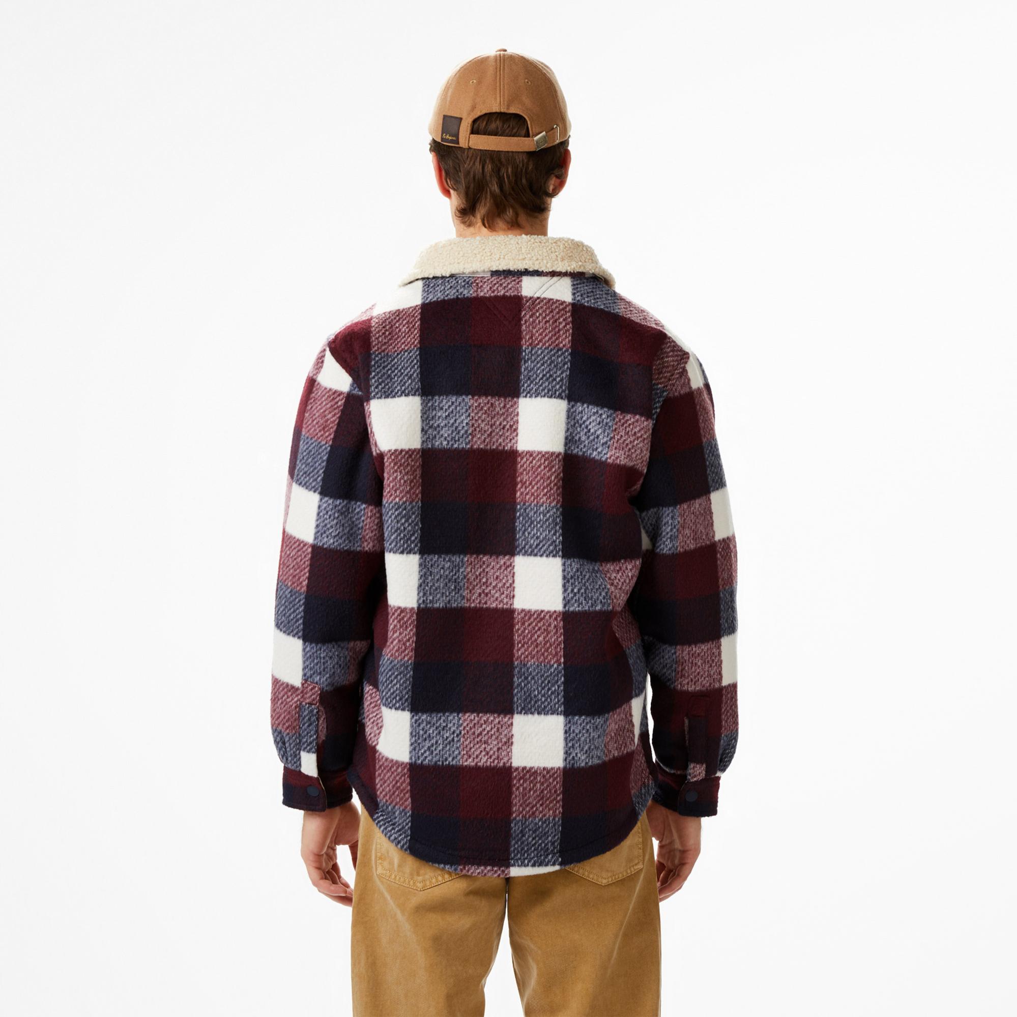 Tommy Jeans Check Teddy Overshirt Erkek Mavi Gömlek