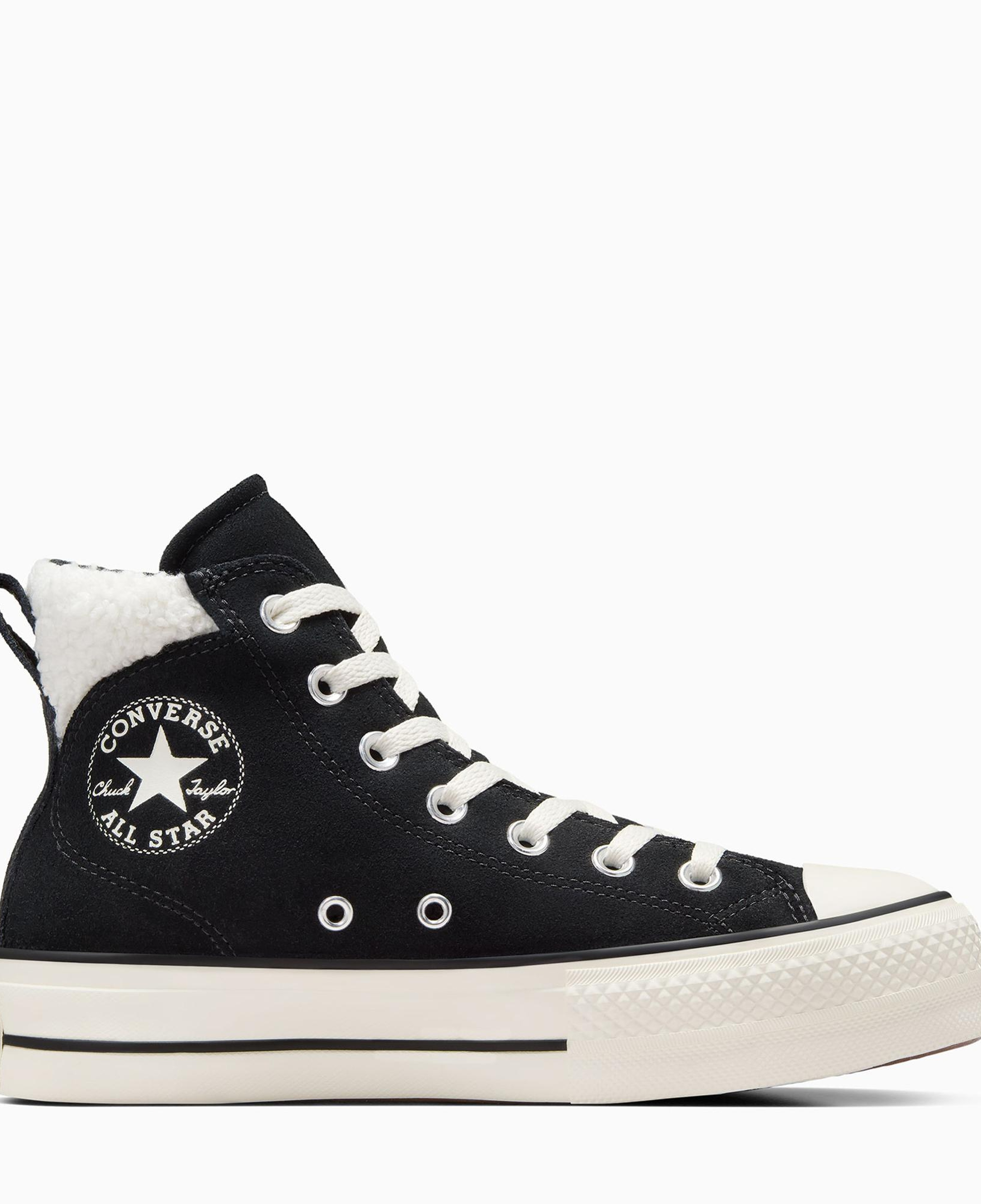 Converse Chuck Taylor All Star Puff Lift Kadın Siyah Süet Sneaker