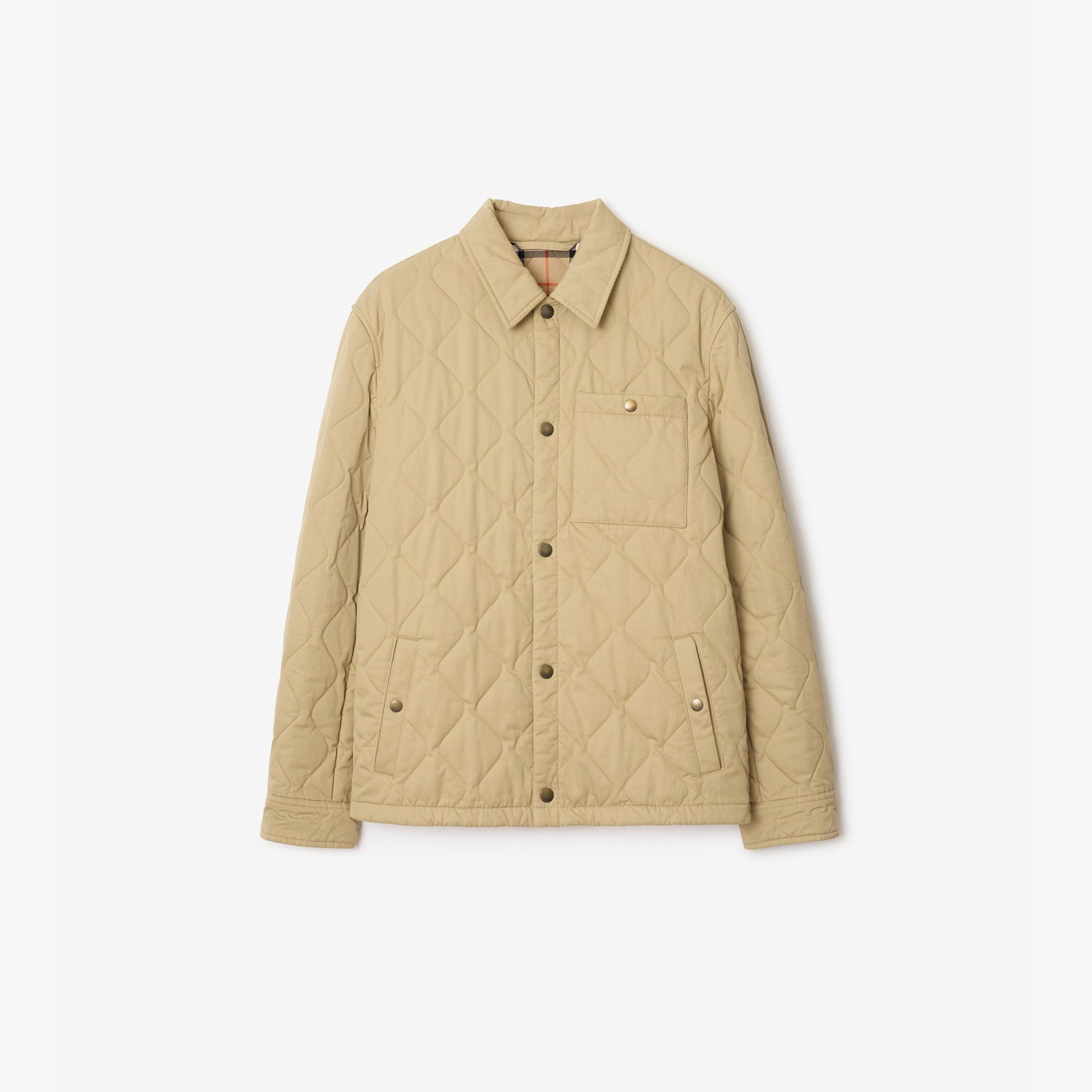 Burberry Quilted Gabardine Erkek Bej Mont