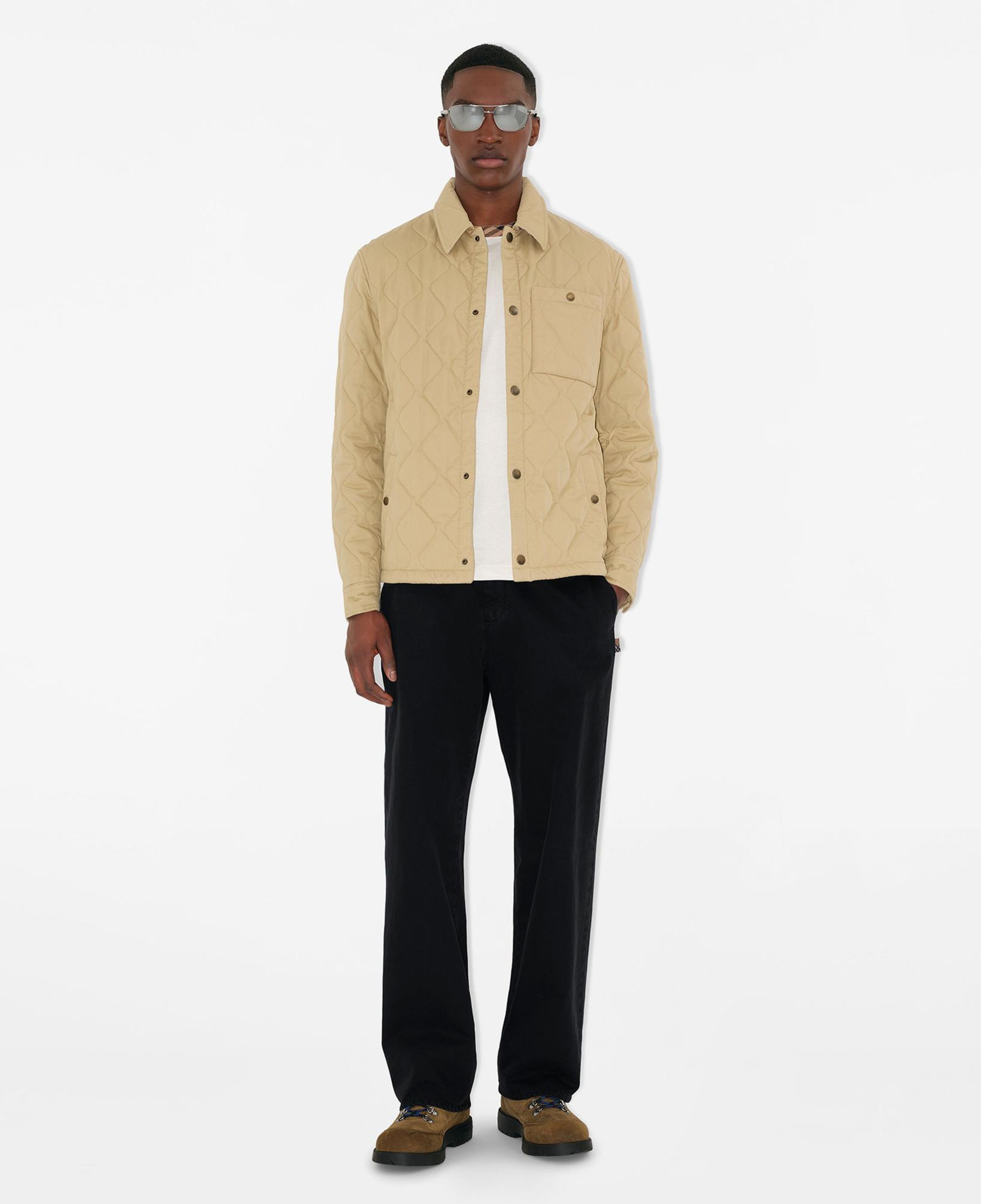 Burberry Quilted Gabardine Erkek Bej Mont