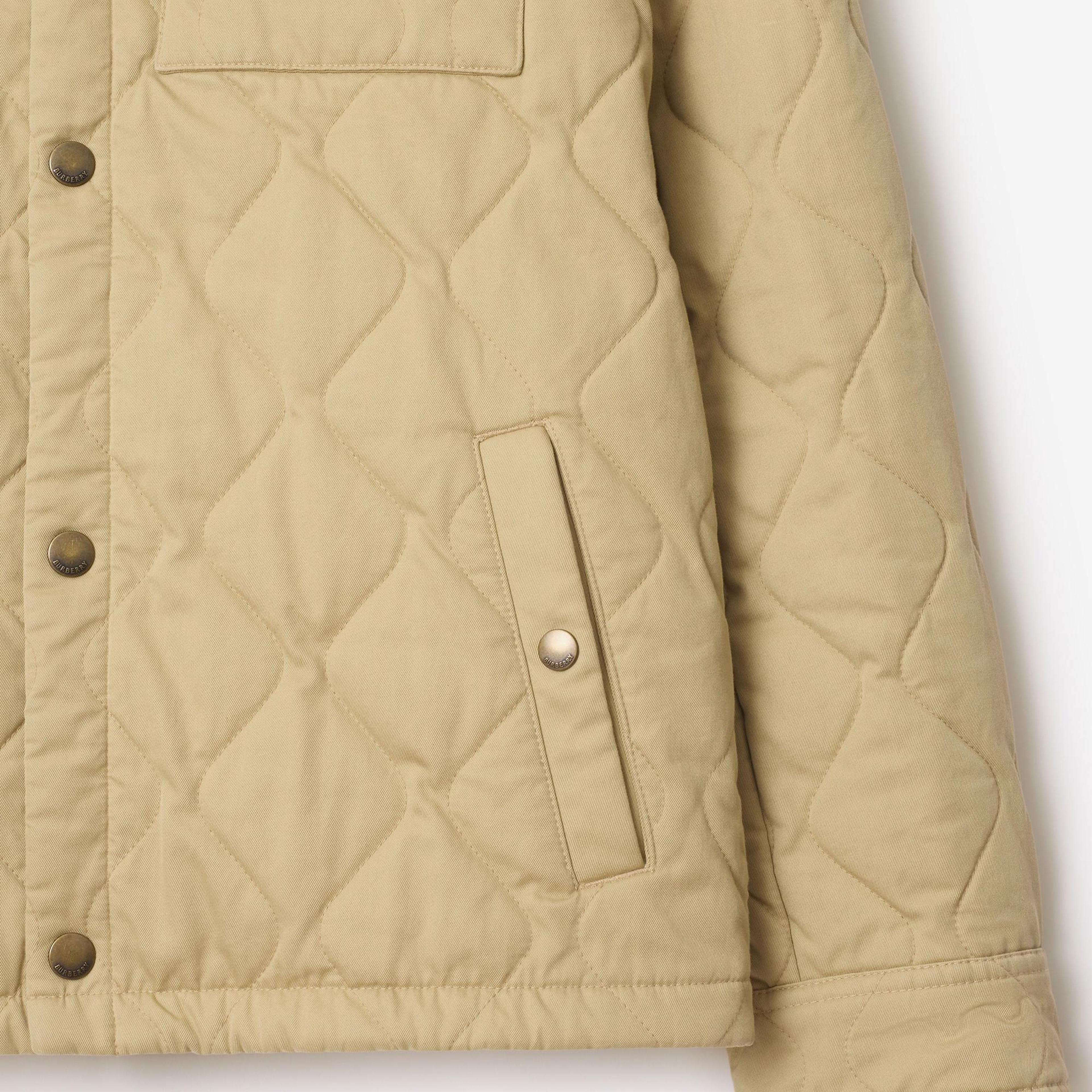 Burberry Quilted Gabardine Erkek Bej Mont