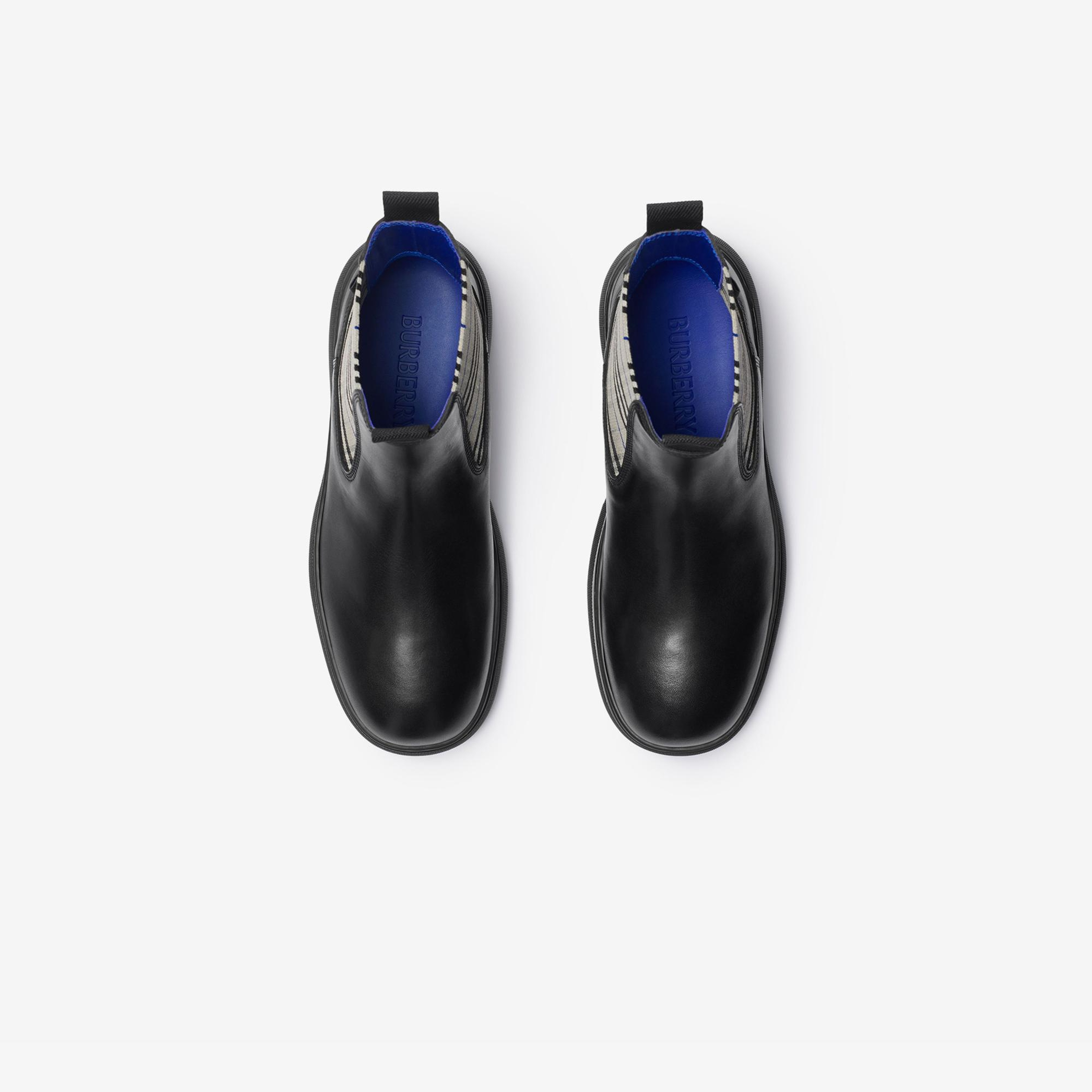 Burberry Leather Creeper Low Chelsea Kadın Siyah Bot