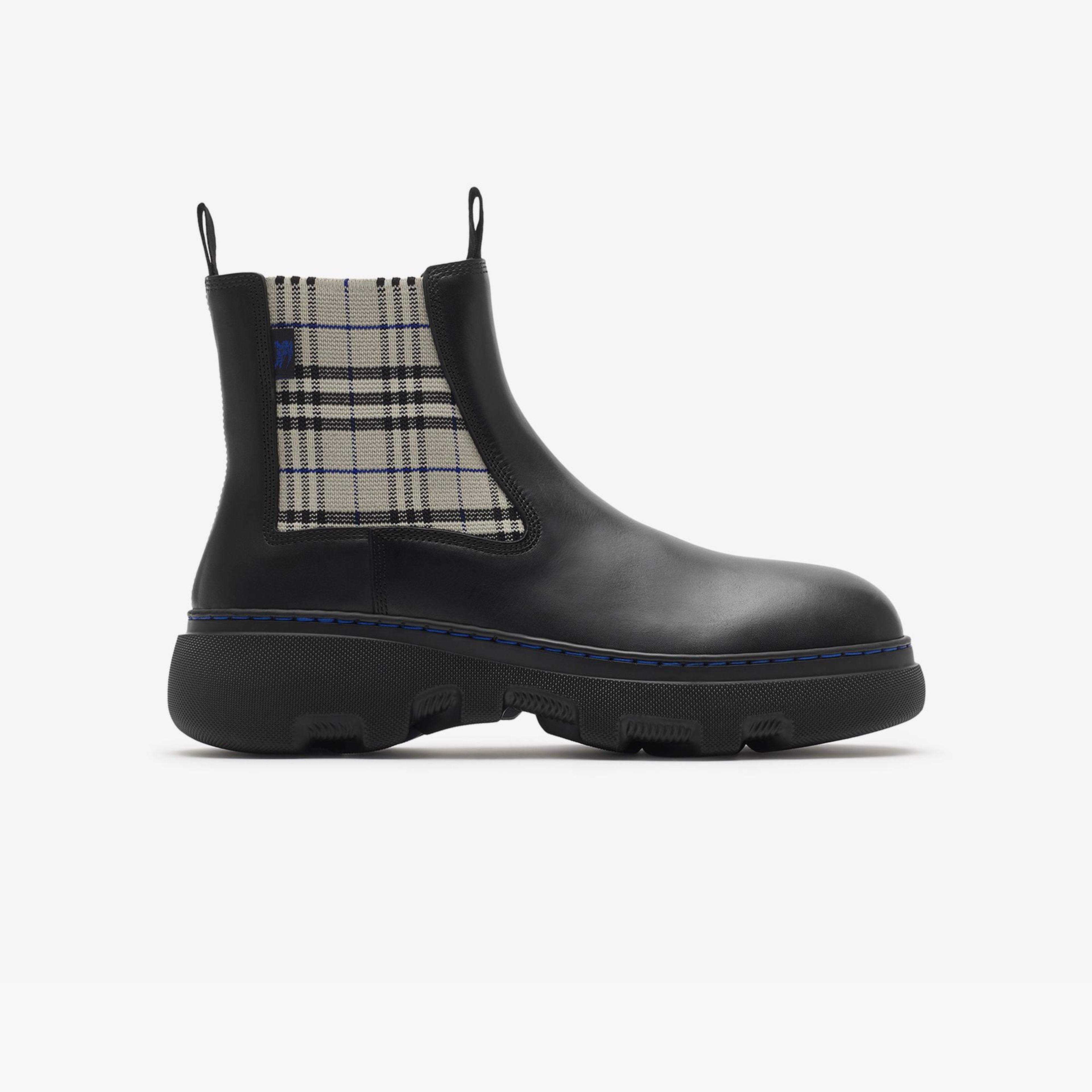 Burberry Leather Creeper Low Chelsea Kadın Siyah Bot