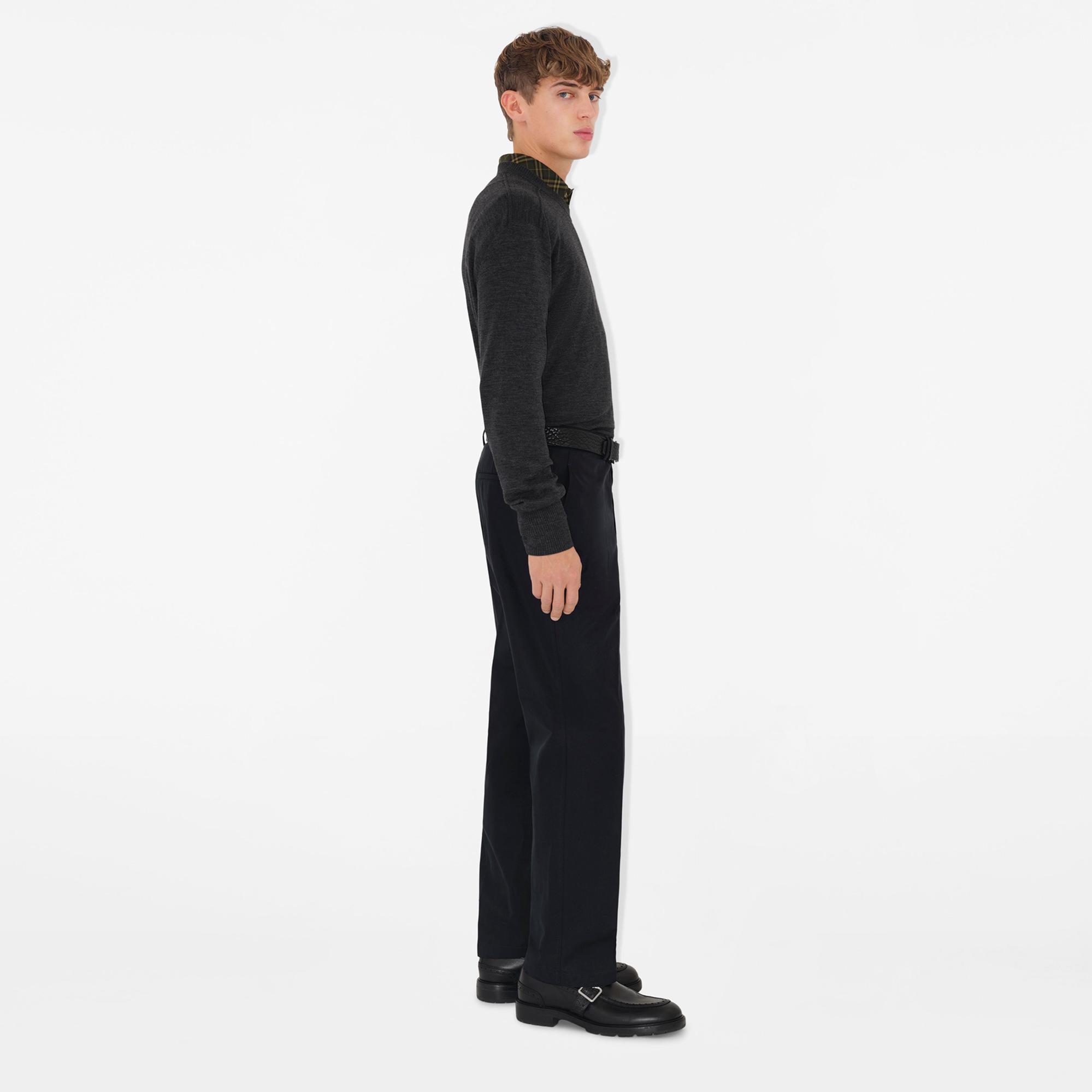 Burberry Pan Cotton Chinos Erkek Lacivert Pantolon