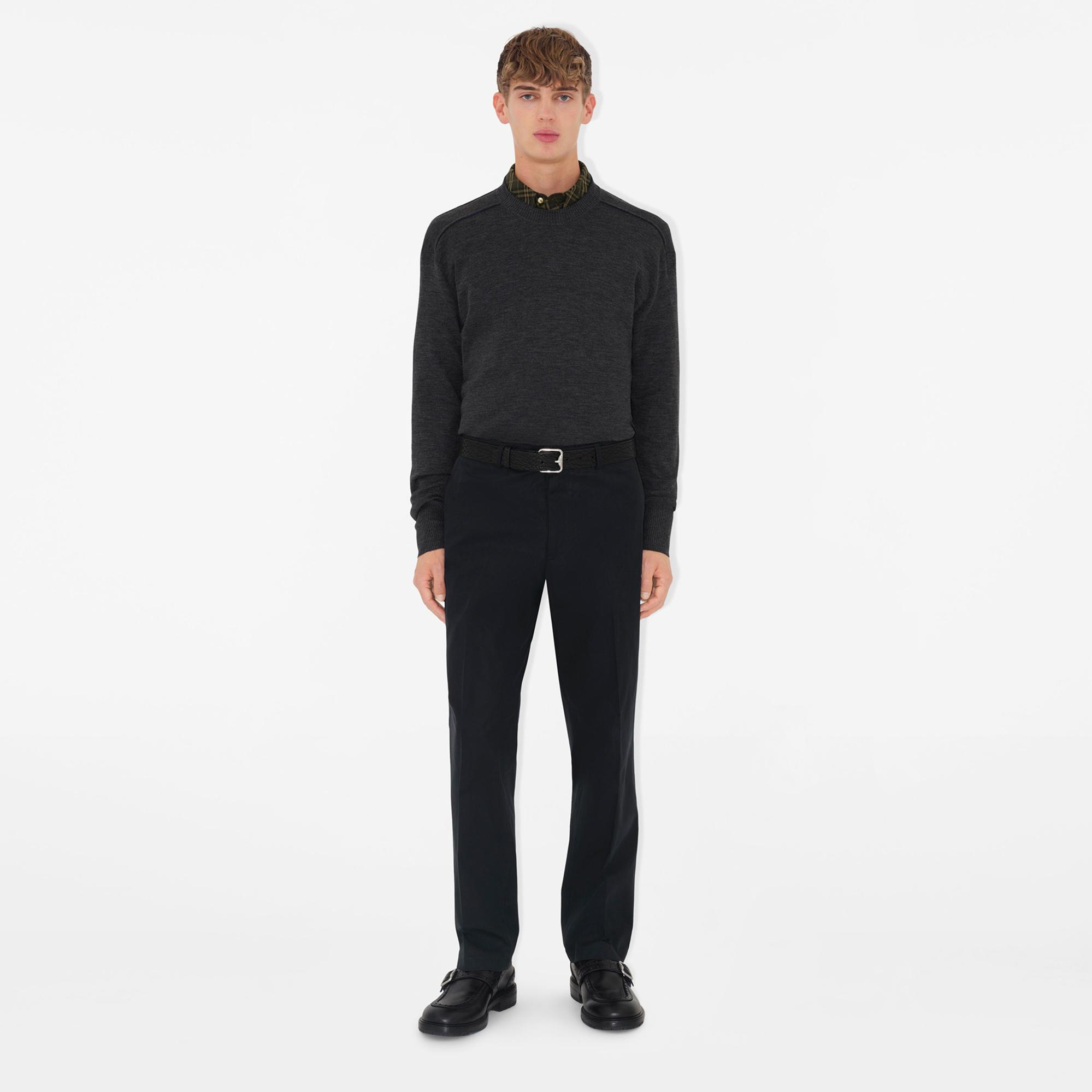 Burberry Pan Cotton Chinos Erkek Lacivert Pantolon