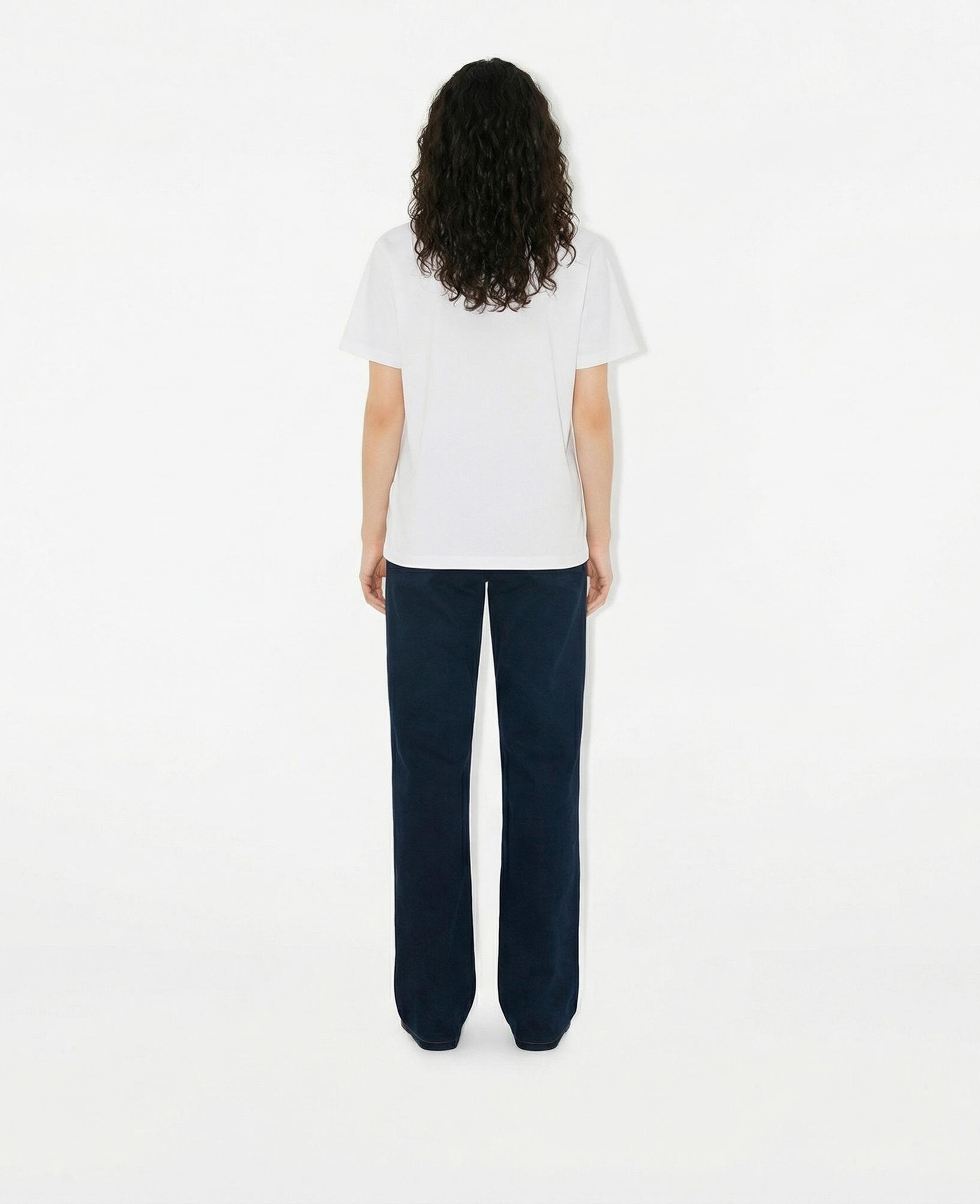 Burberry Check Pocket Pamuklu Kadın Beyaz T-Shirt