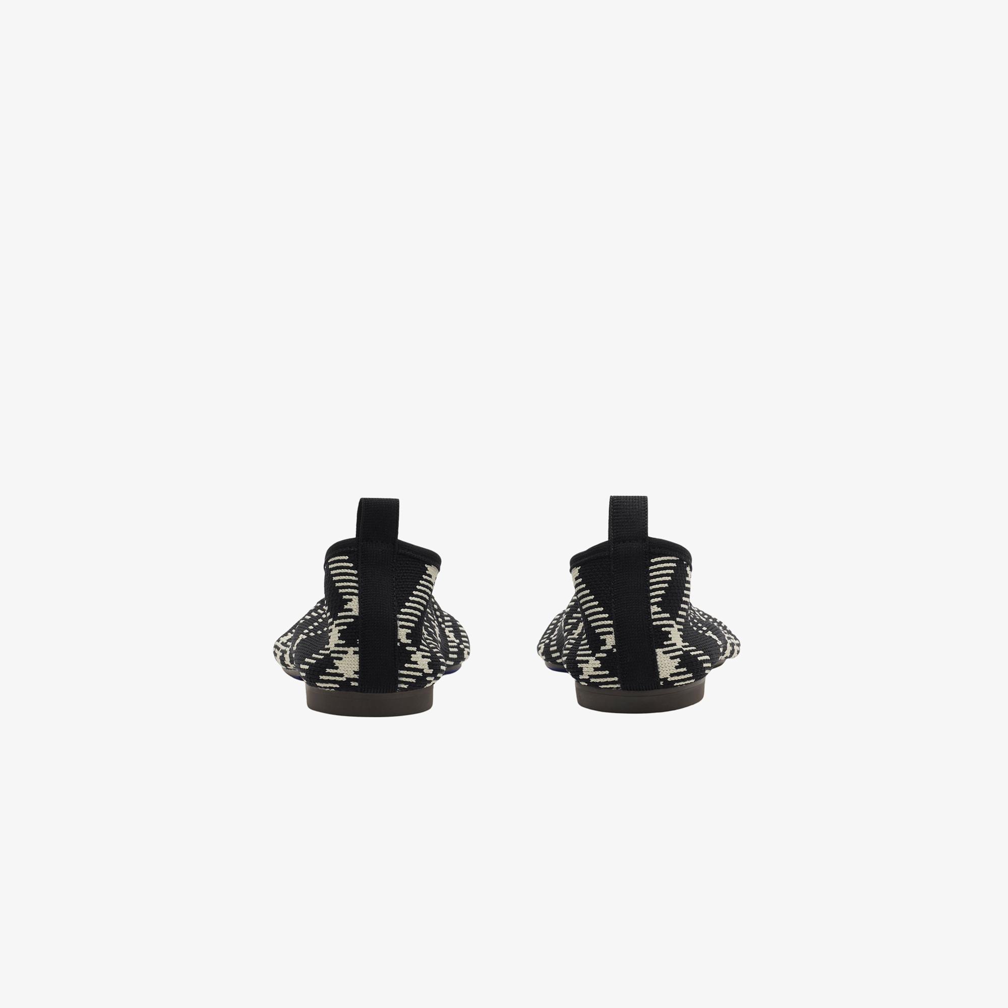 Burberry Check Knit Baby Kadın Siyah Babet