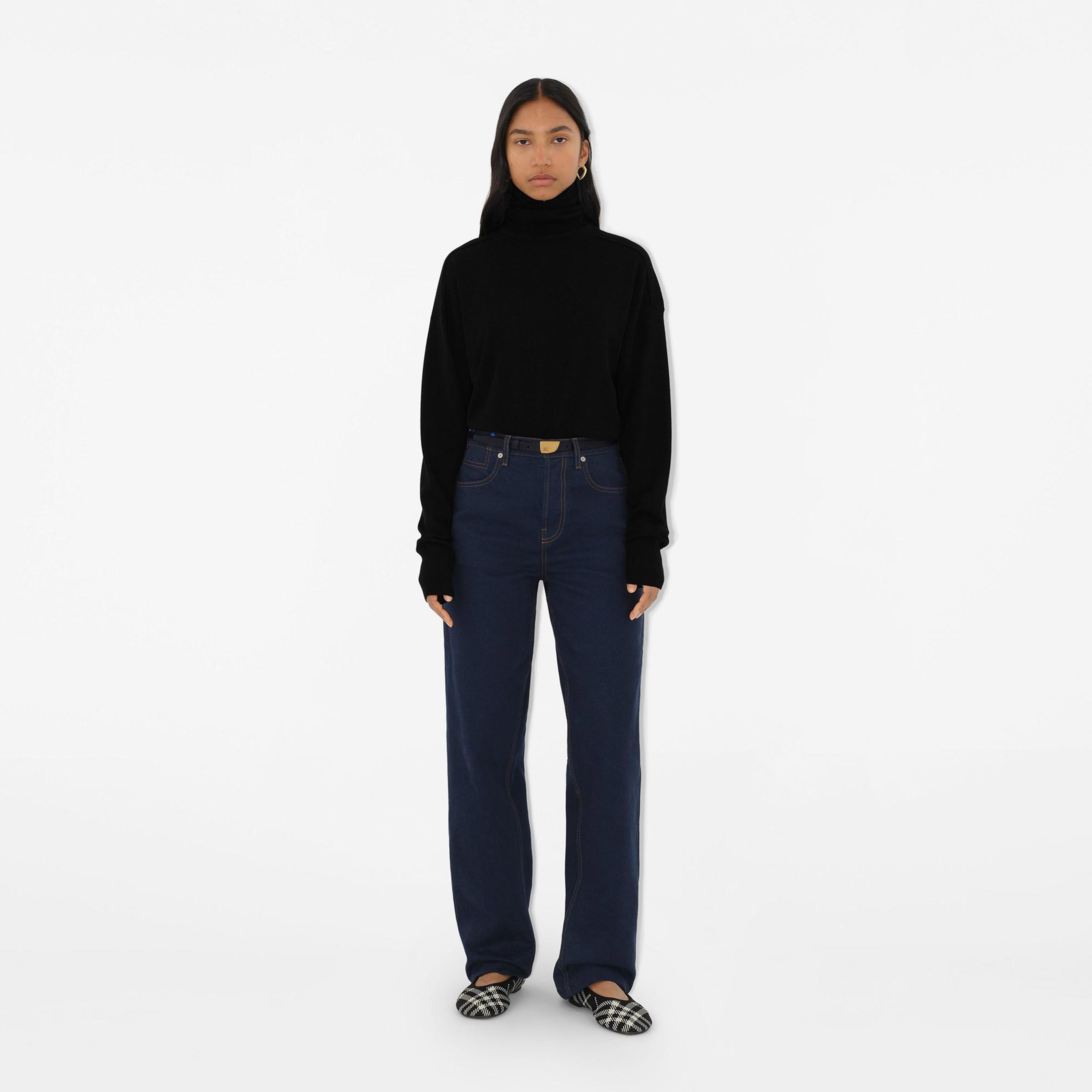 Burberry Check Knit Baby Kadın Siyah Babet