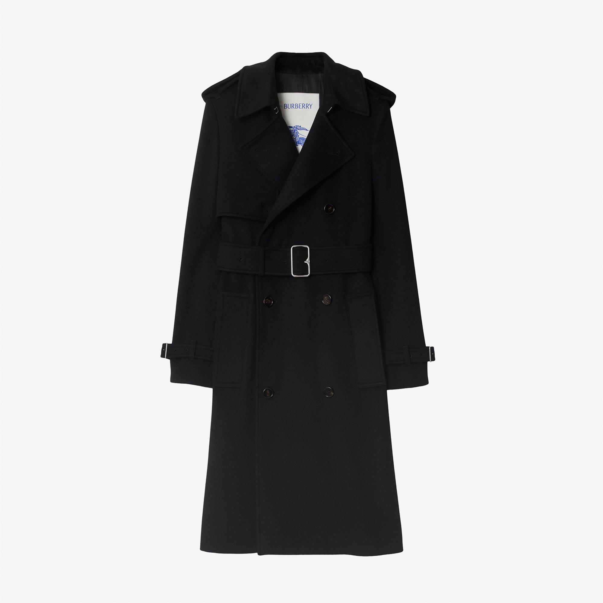 Burberry Kaşmir Trench Kadın Siyah Trençkot