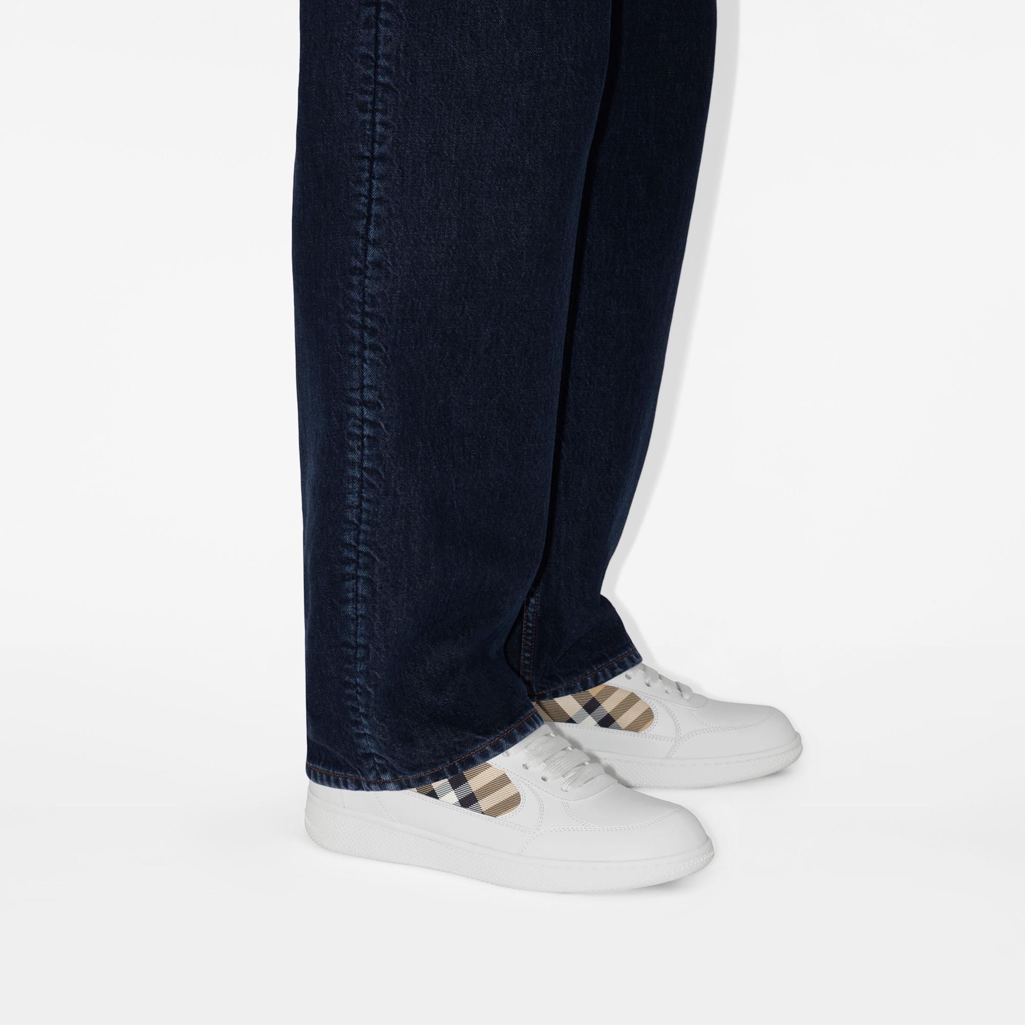 Burberry Mix Leather And Terrace Erkek Beyaz Sneaker