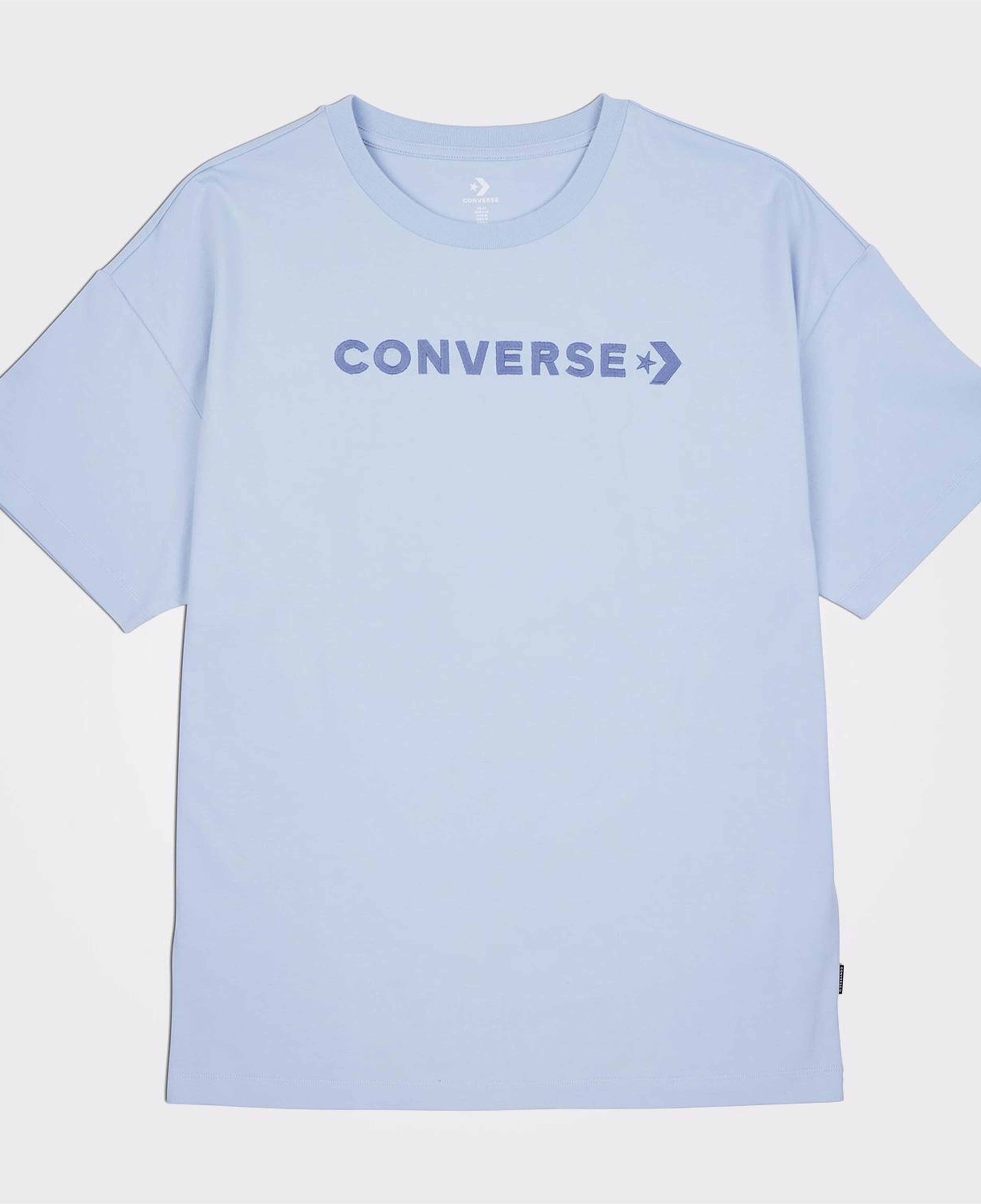 Converse Oversized Wordmark Kadın Mavi T-Shirt