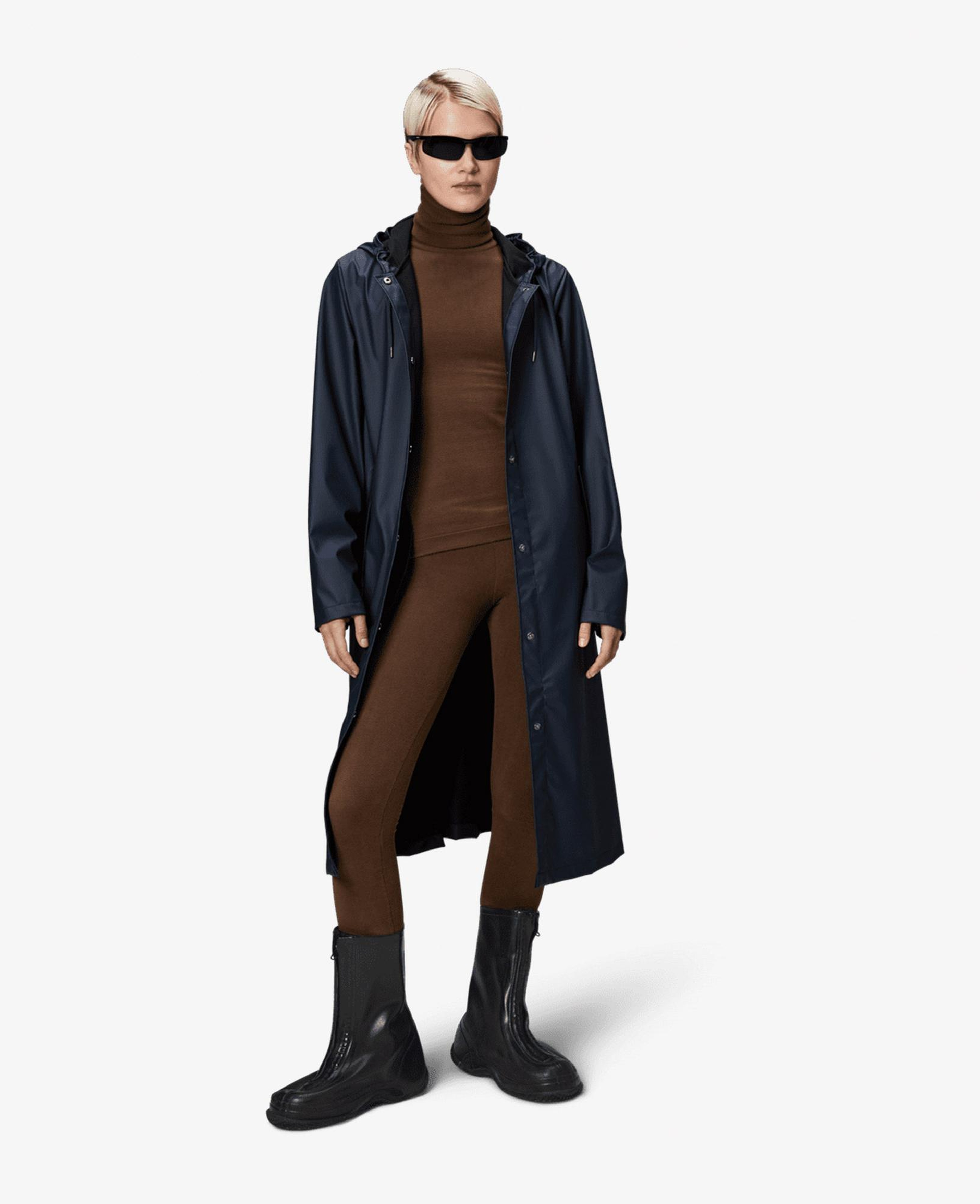 Rains A-Line Longer W3 Kadın Lacivert Yağmurluk