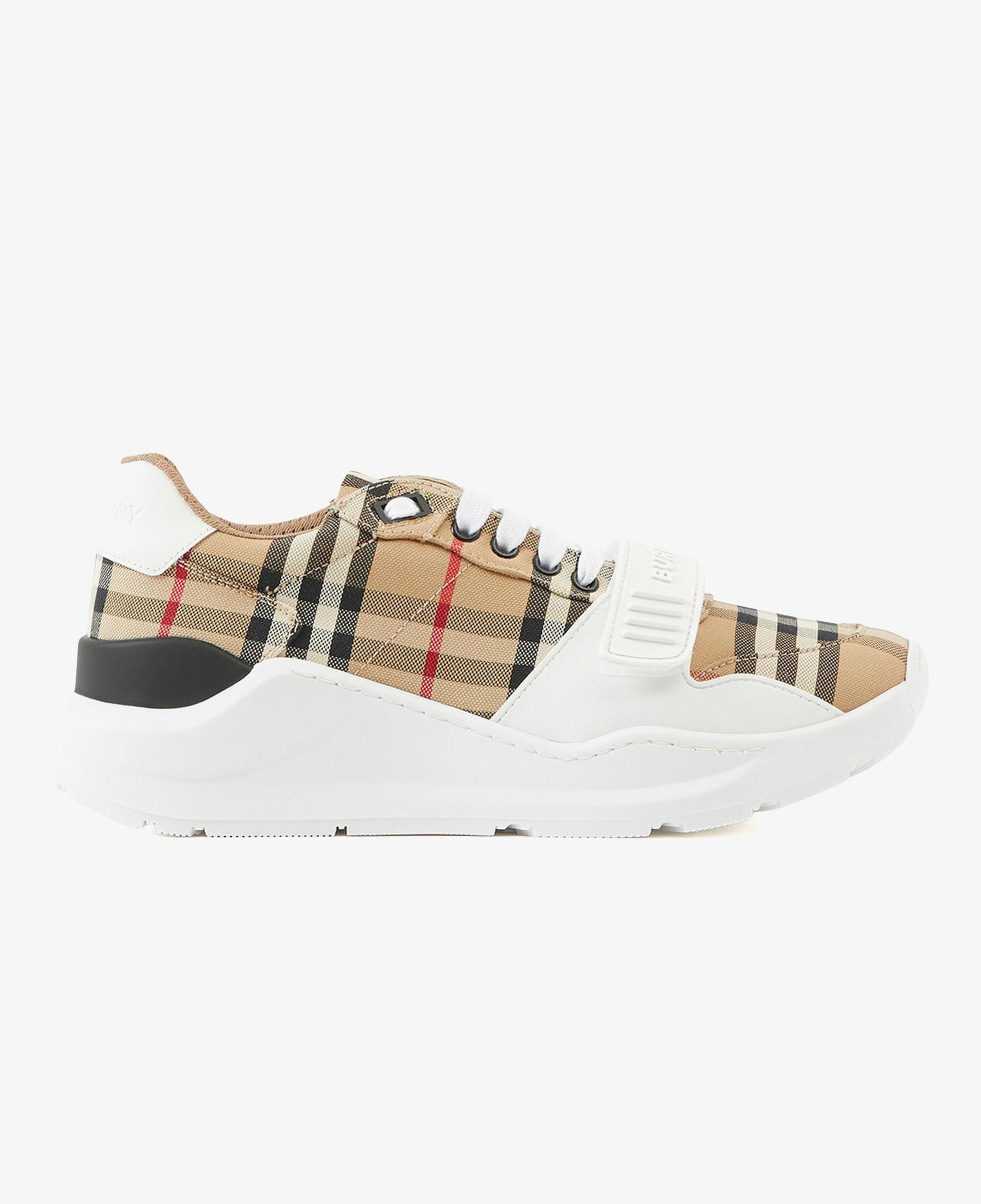 Burberry Check and Leather Kadın Bej Sneaker