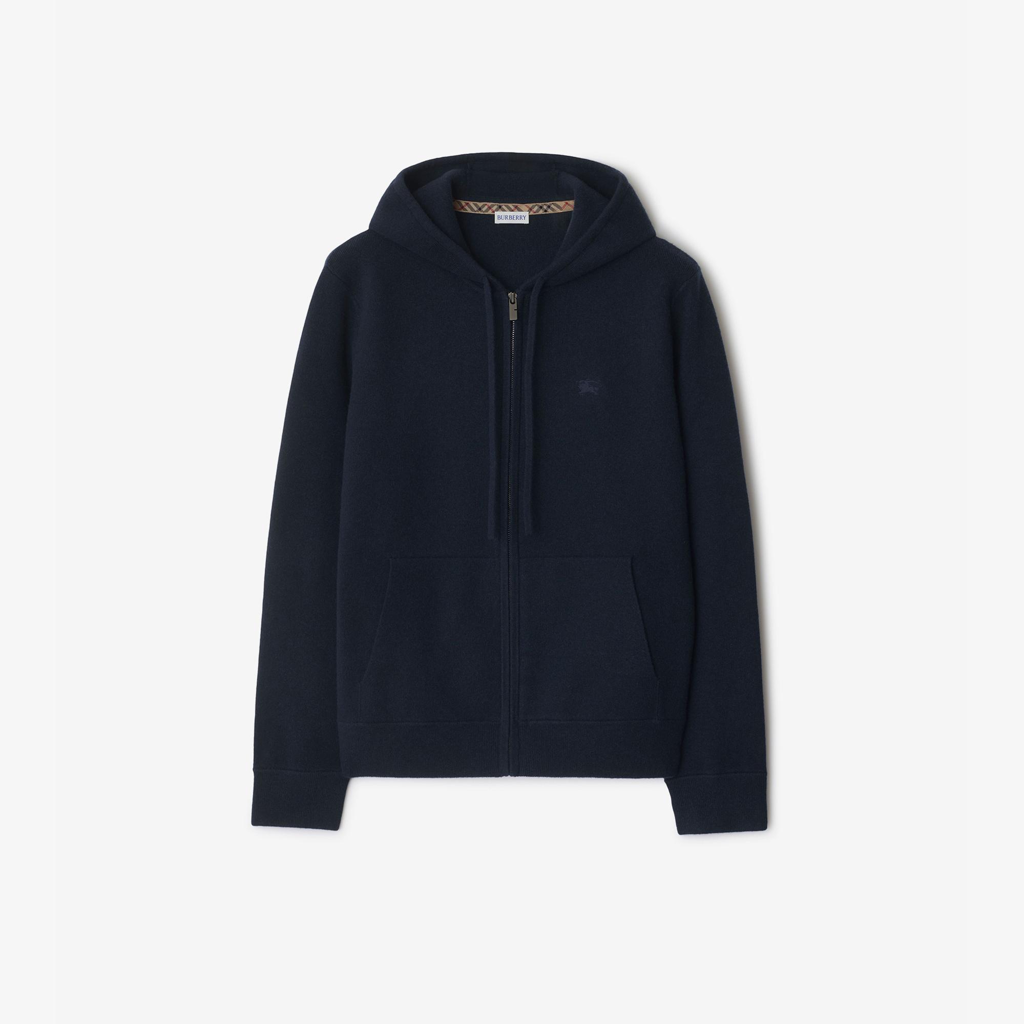 Burberry Cashmere Blend Zip Erkek Lacivert Hoodie