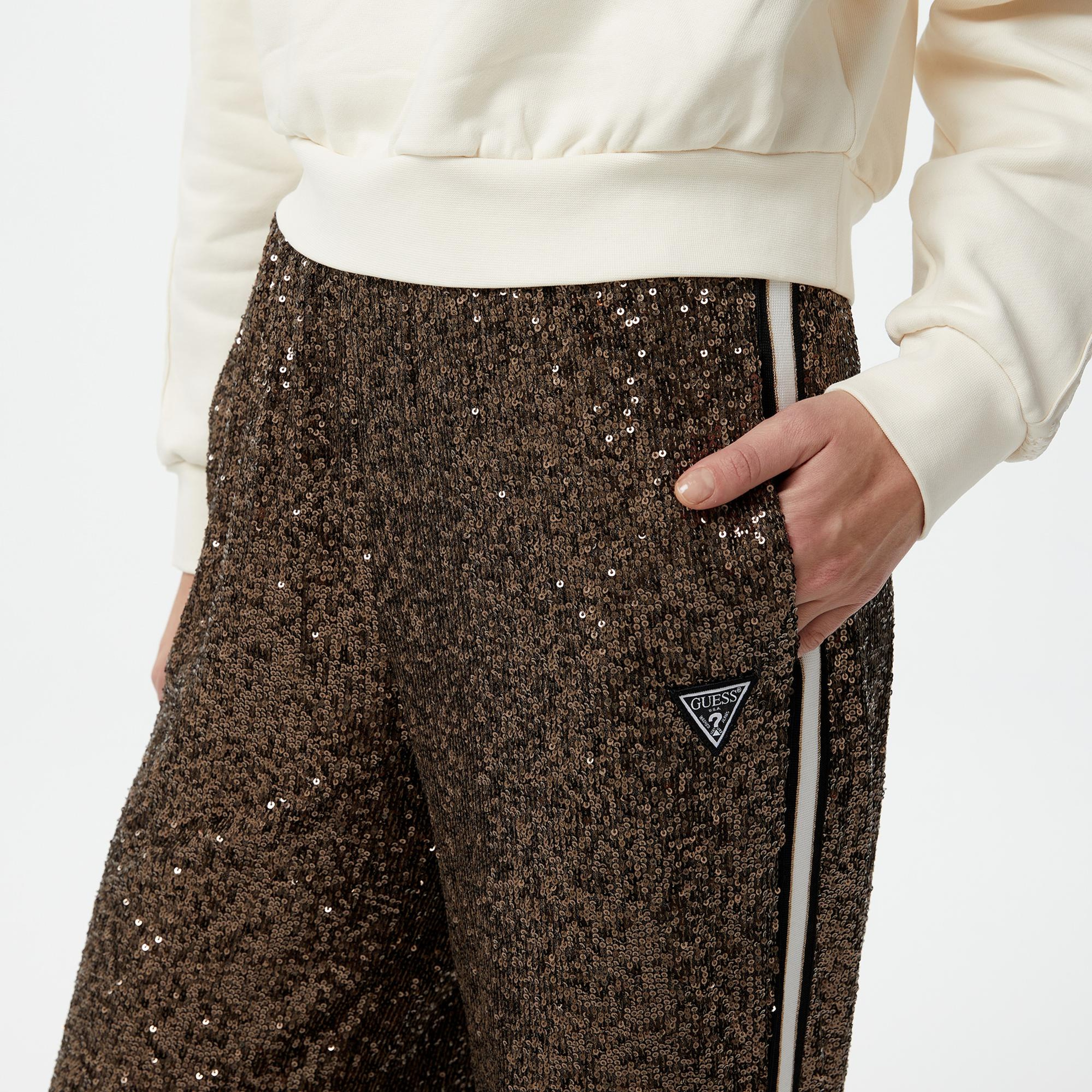 Guess Mini Sequins Straight Full Kadın Yeşil Eşofman Altı