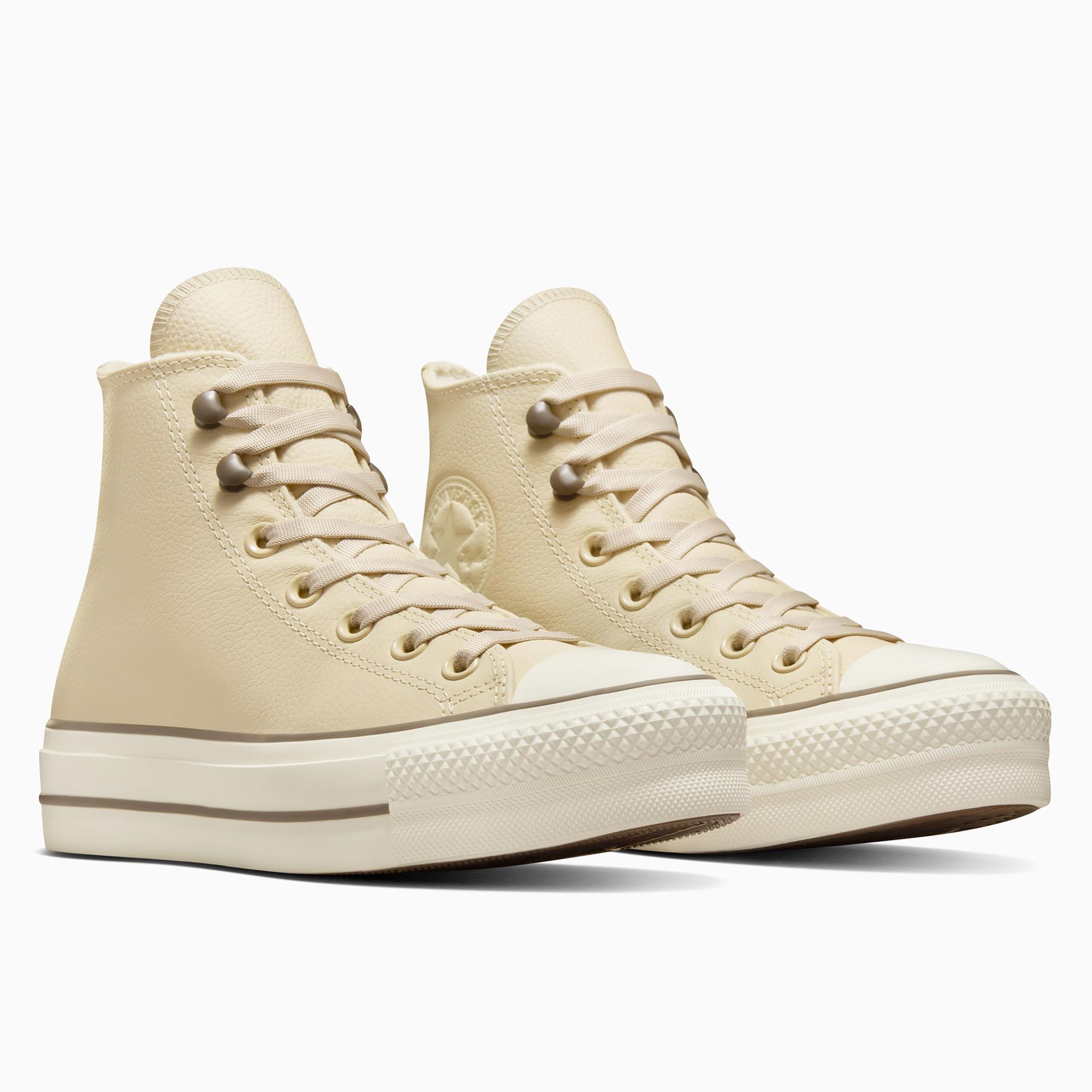 Converse Chuck Taylor All Star Lift Unisex Krem Deri Bot