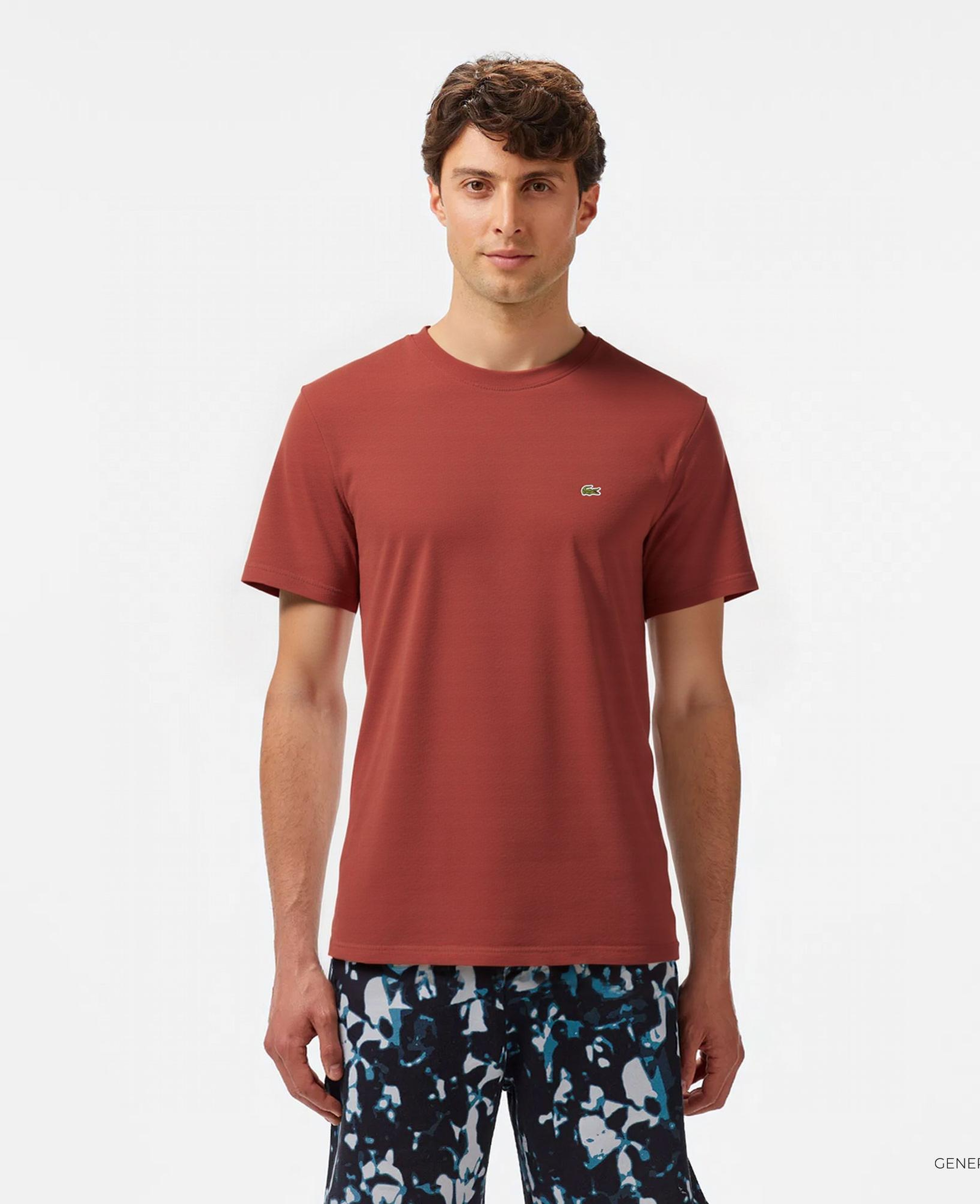 Lacoste Erkek Classic Fit Bisiklet Yaka Kahverengi T-Shirt