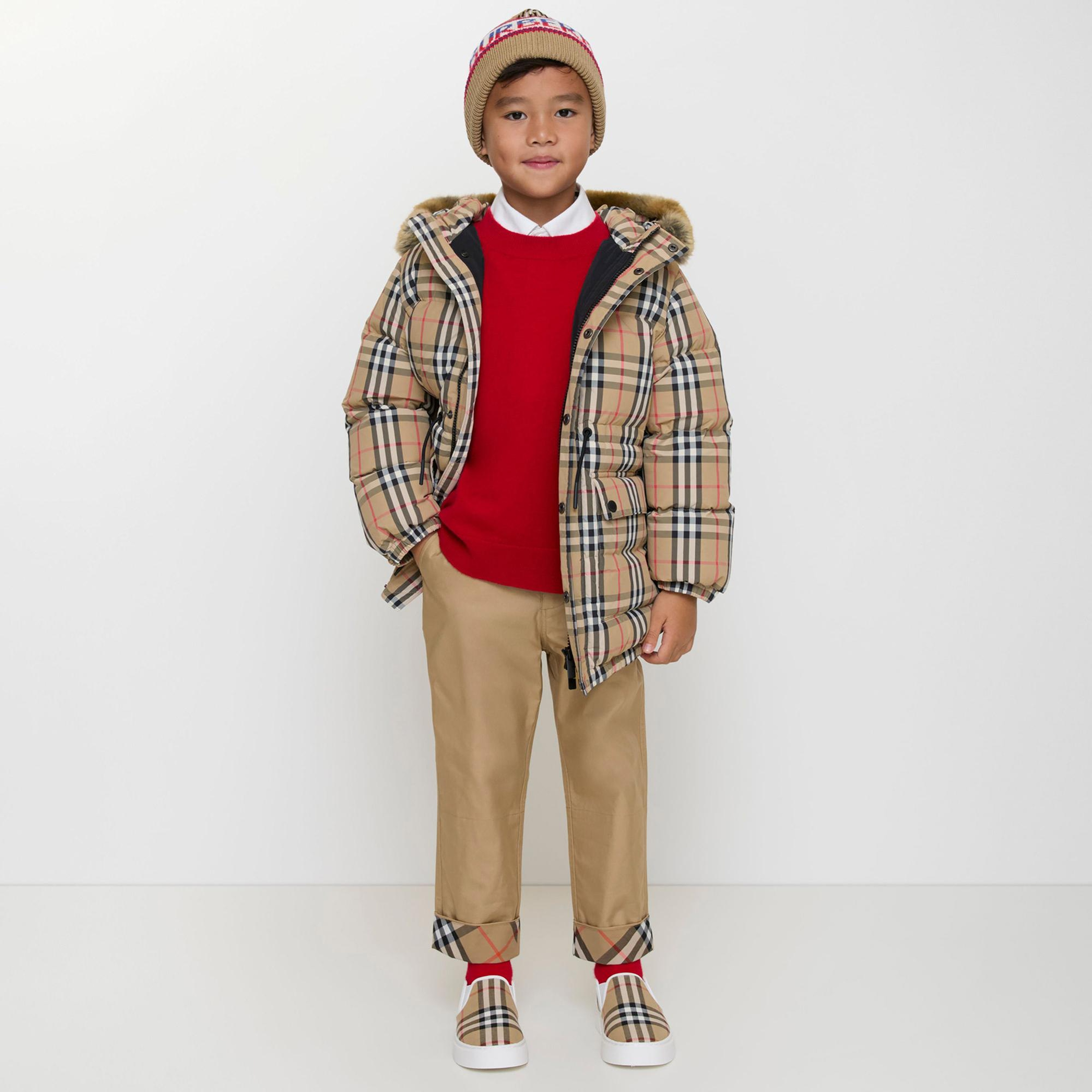 Burberry Franklın Check Çocuk Bej Mont