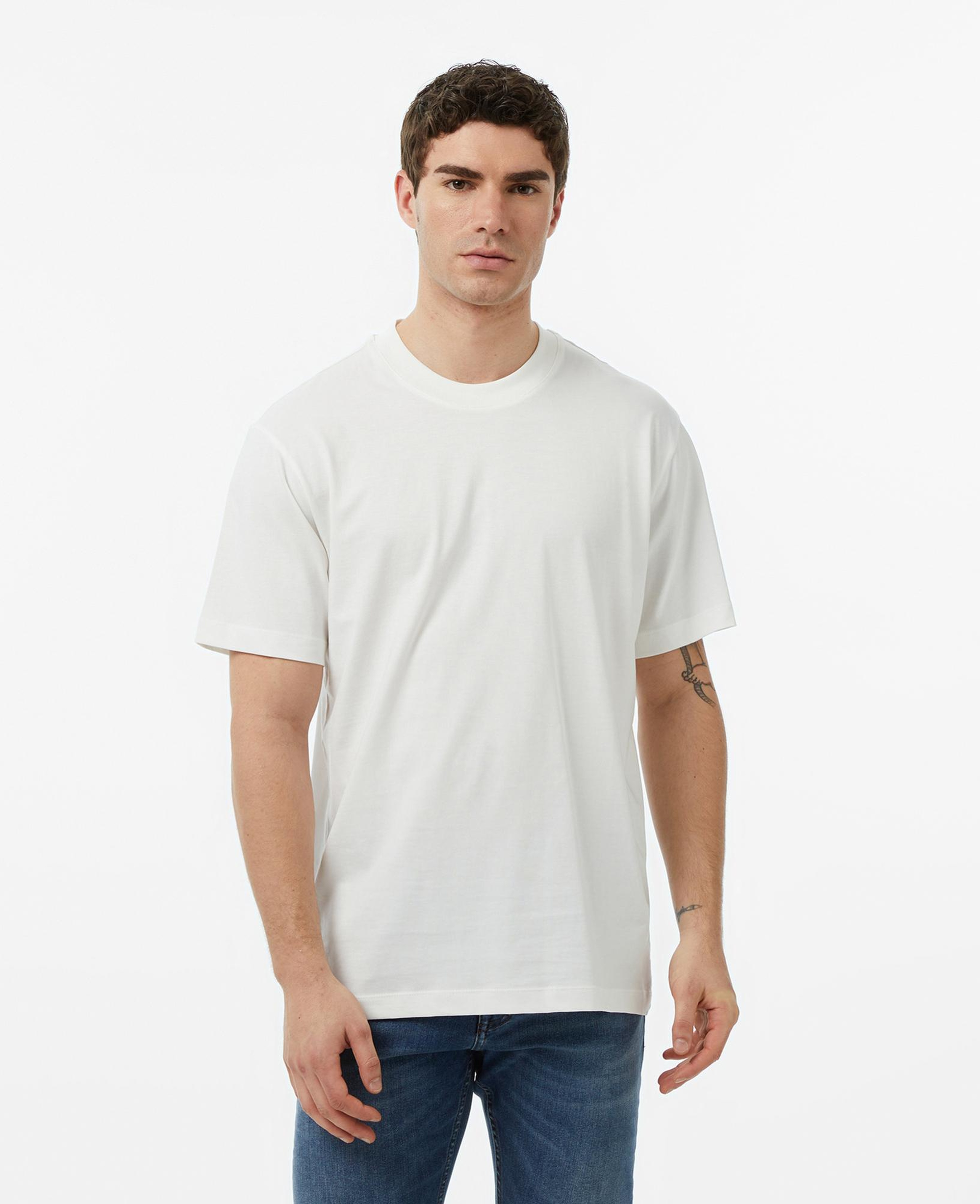 FashFed Basic Unisex Krem Rengi T-Shirt