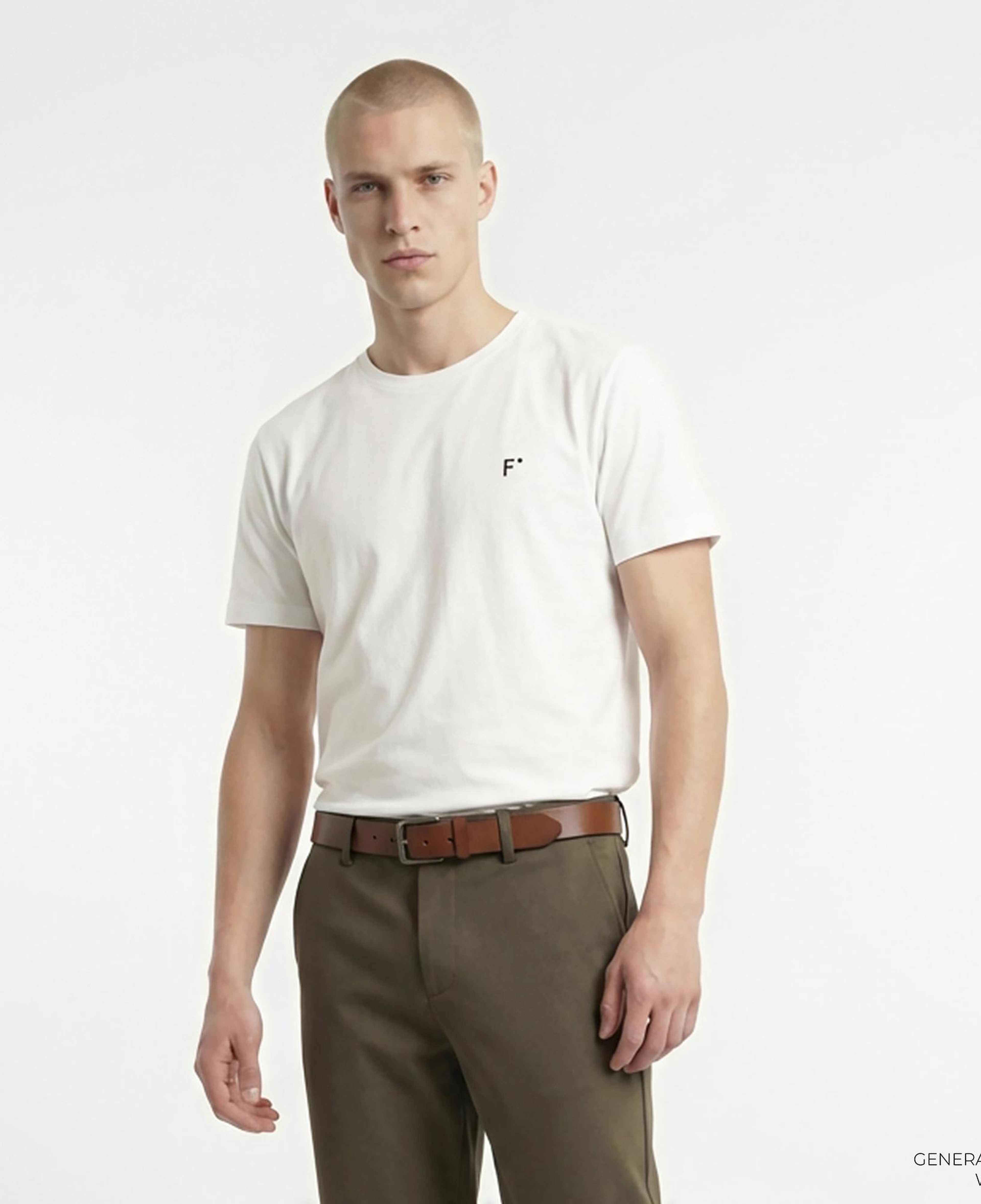 FashFed F İkonlu Unisex Beyaz T-Shirt