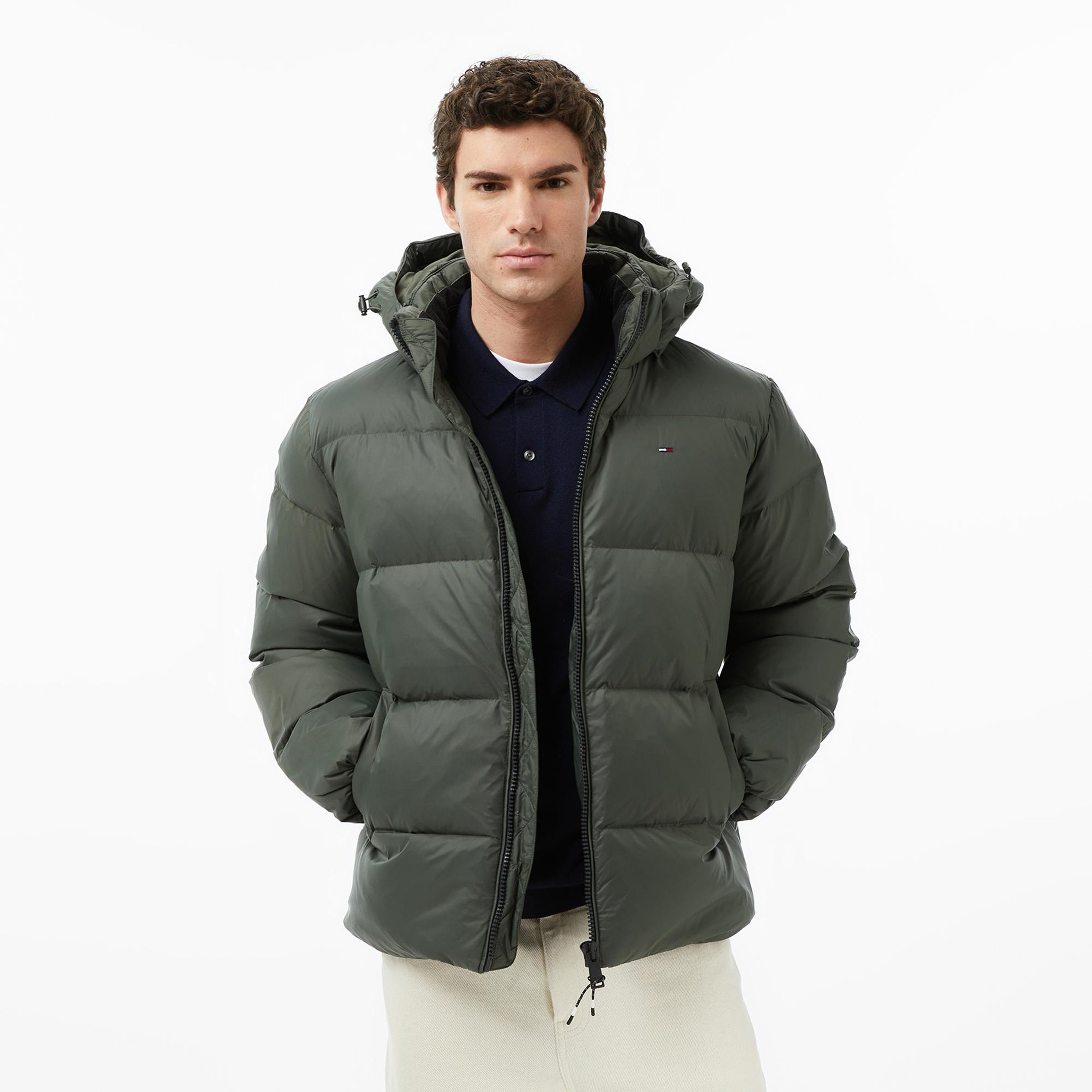 Tommy Jeans Essential Down Erkek Yeşil Mont
