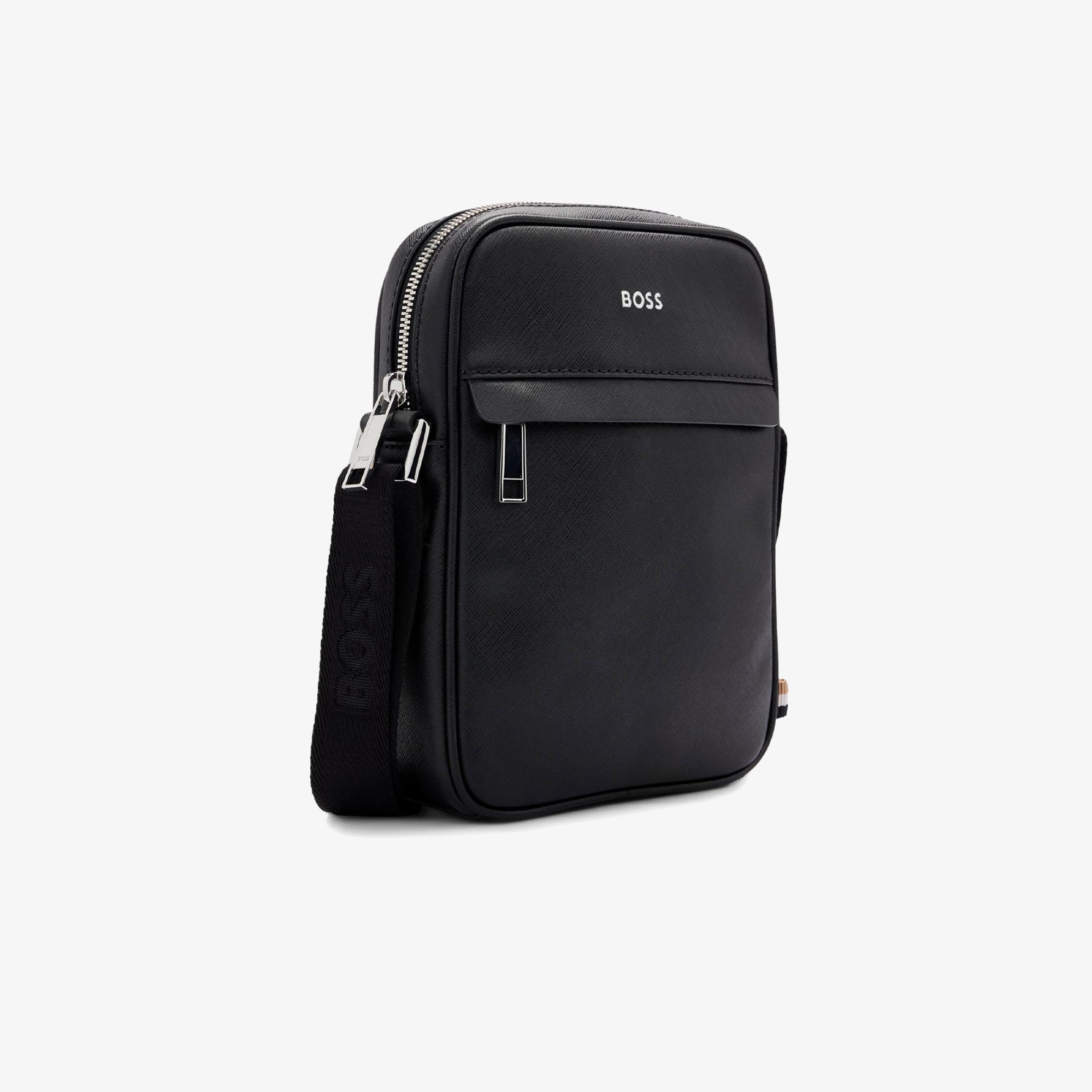 Boss Zair Zip Erkek Siyah Omuz Çantası