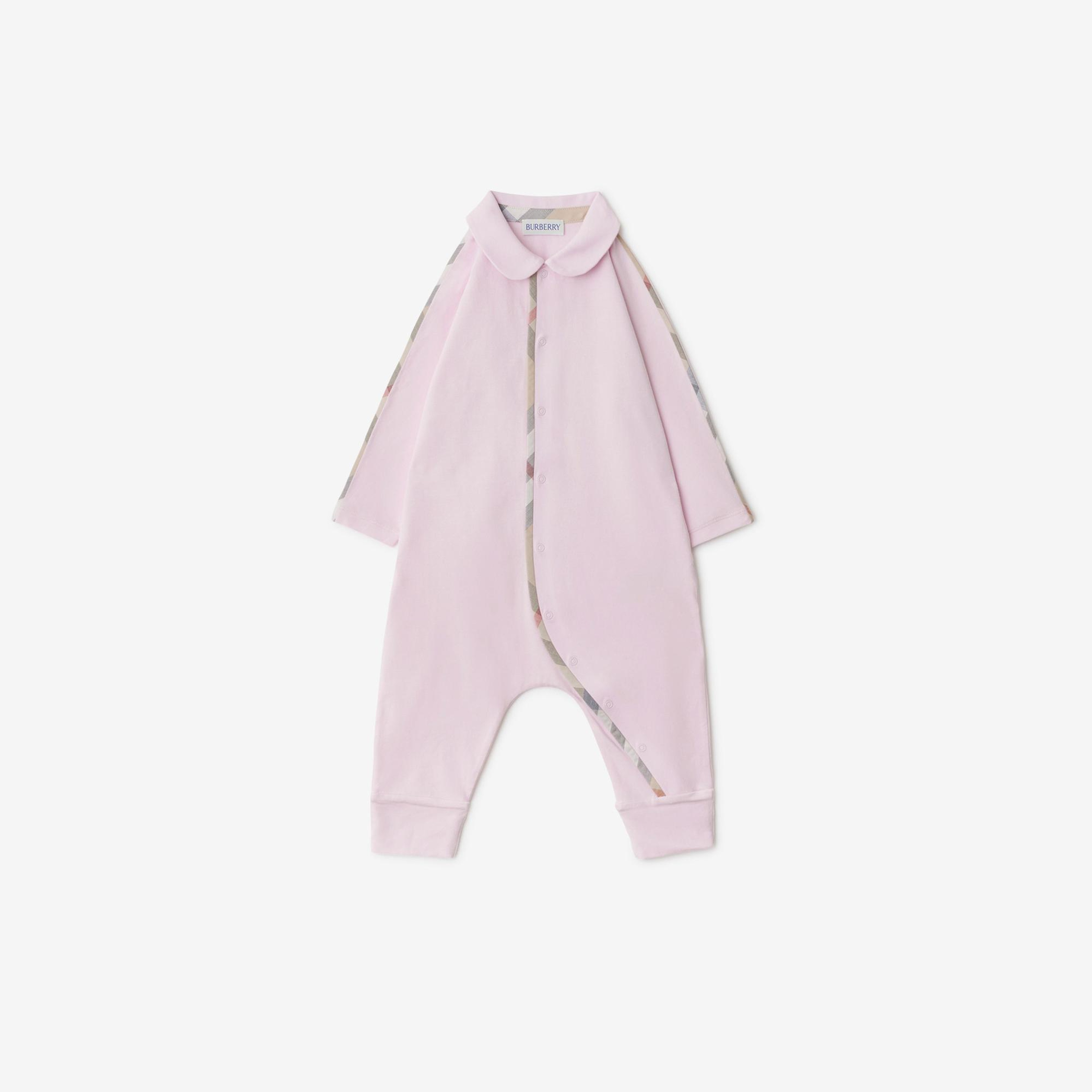 Burberry Hamilton Stretch Cotton Three-Piece Çocuk Pembe Bebek Takımı
