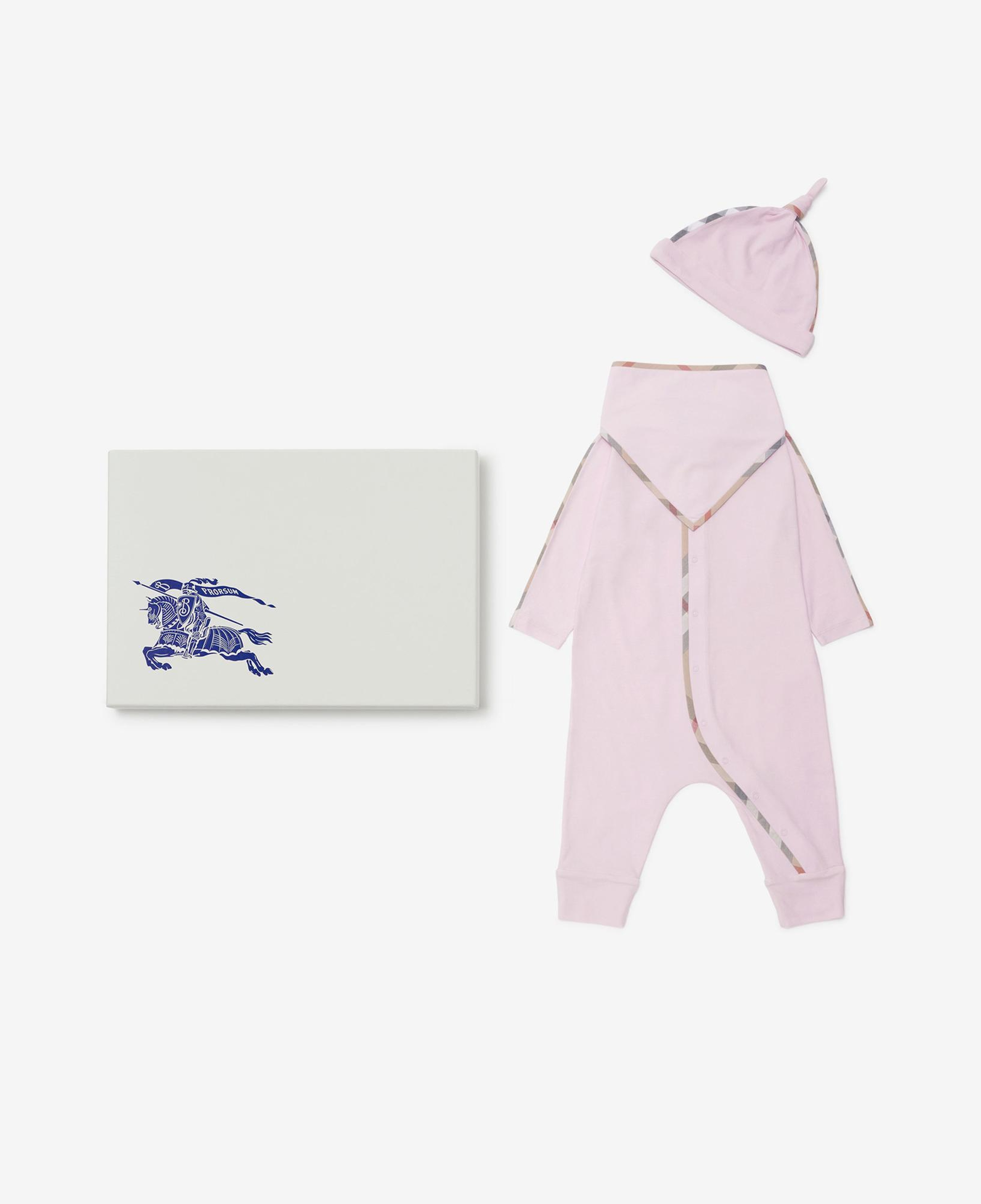 Burberry Hamilton Stretch Cotton Three-Piece Çocuk Pembe Bebek Takımı