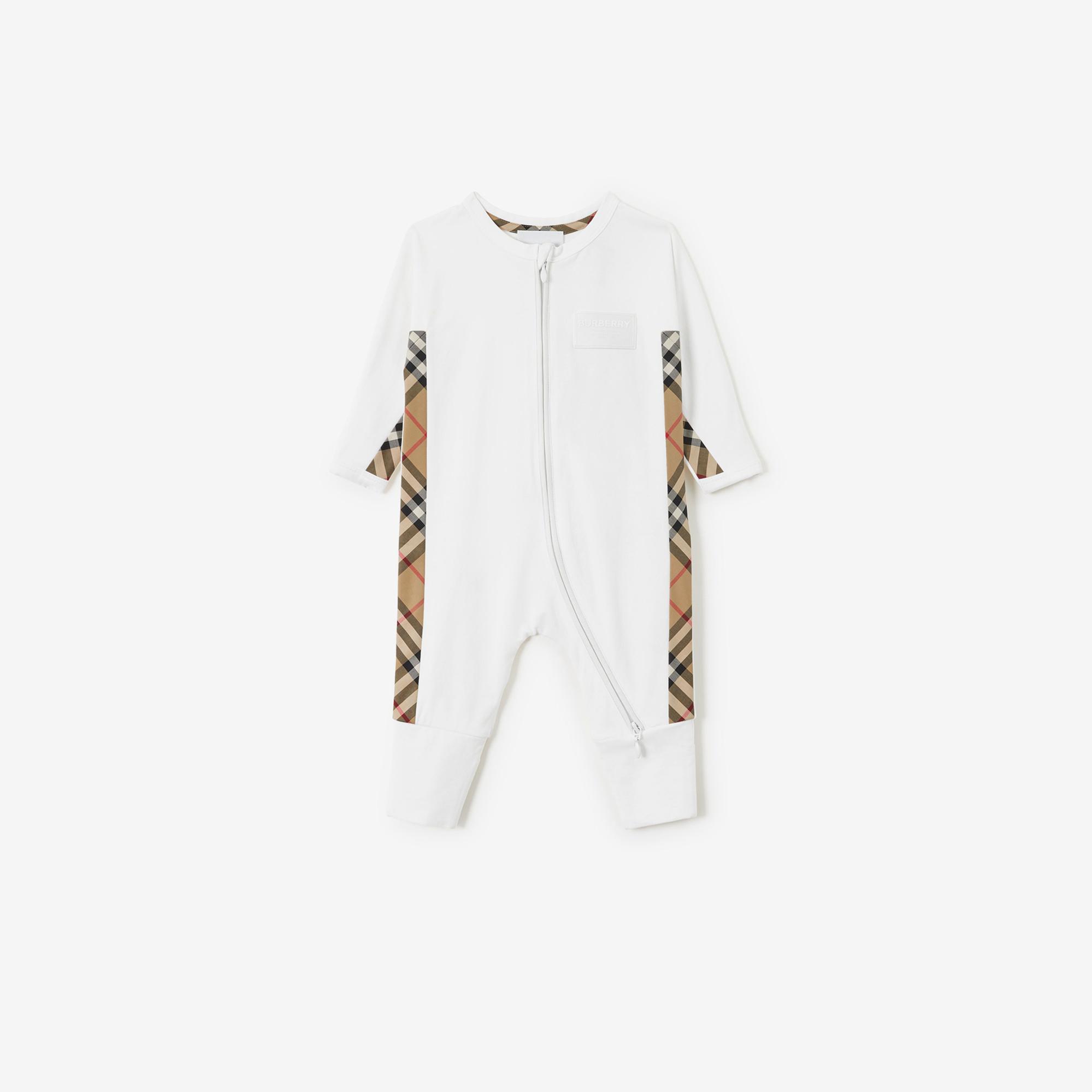 Burberry Pamuk Karışımlı 3 Parça Bebek Çocuk Beyaz Hediye Seti