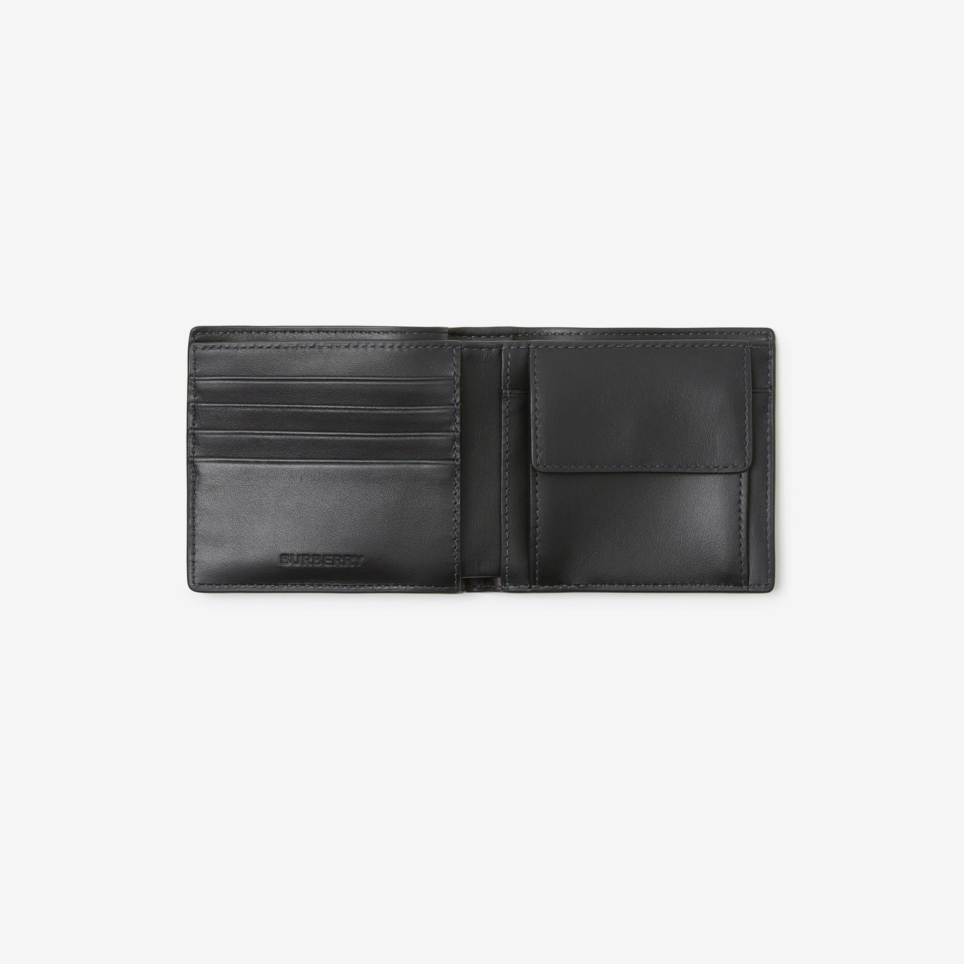 Burberry Check Bifold Coin Erkek Gri Cüzdan