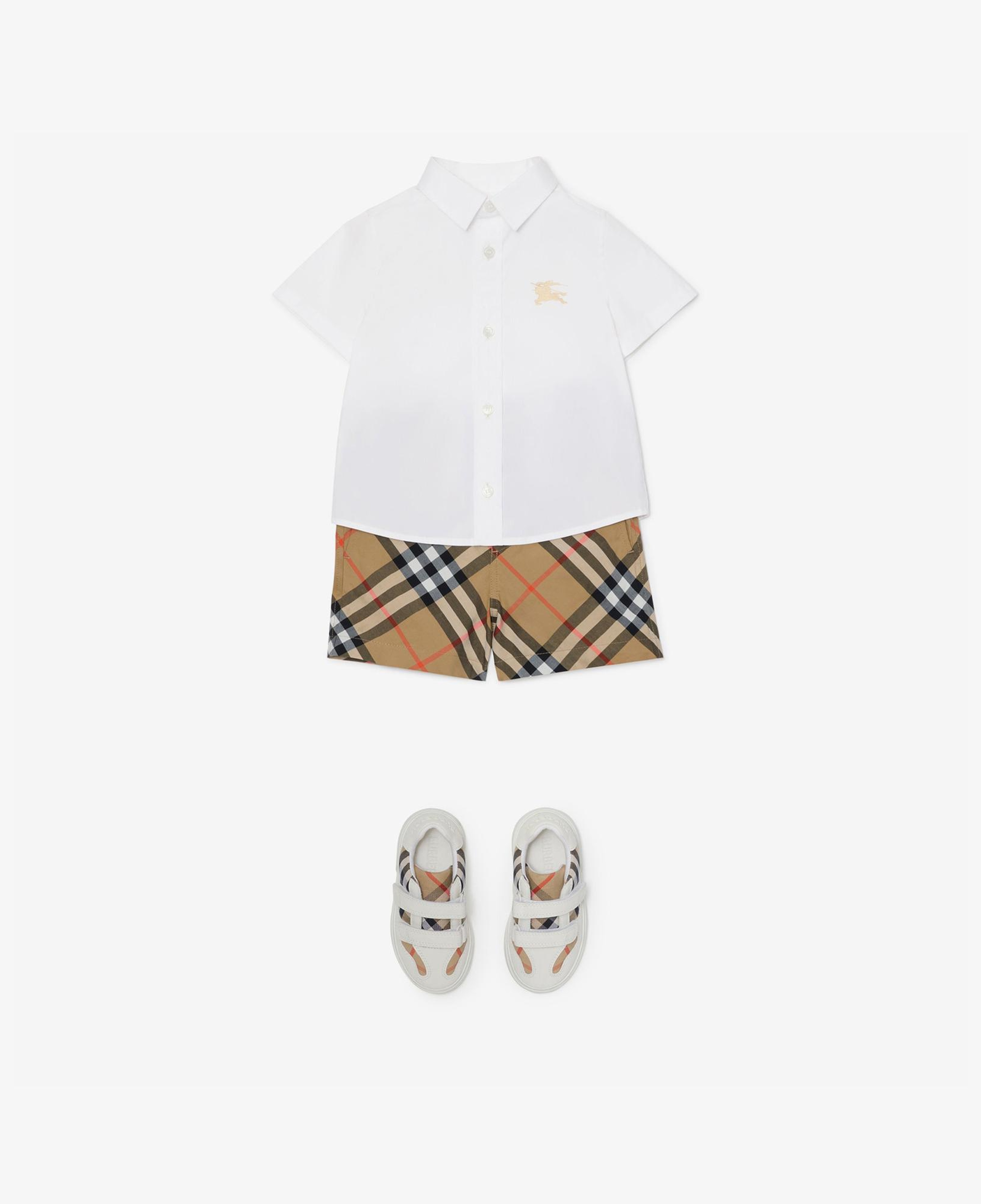 Burberry Owen Stretch Cotton Çocuk Beyaz Gömlek