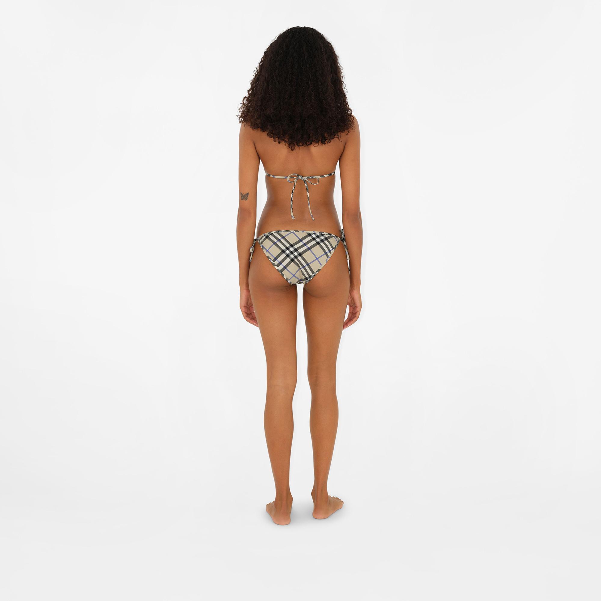 Burberry Check Kadın Krem Rengi Bikini Üstü