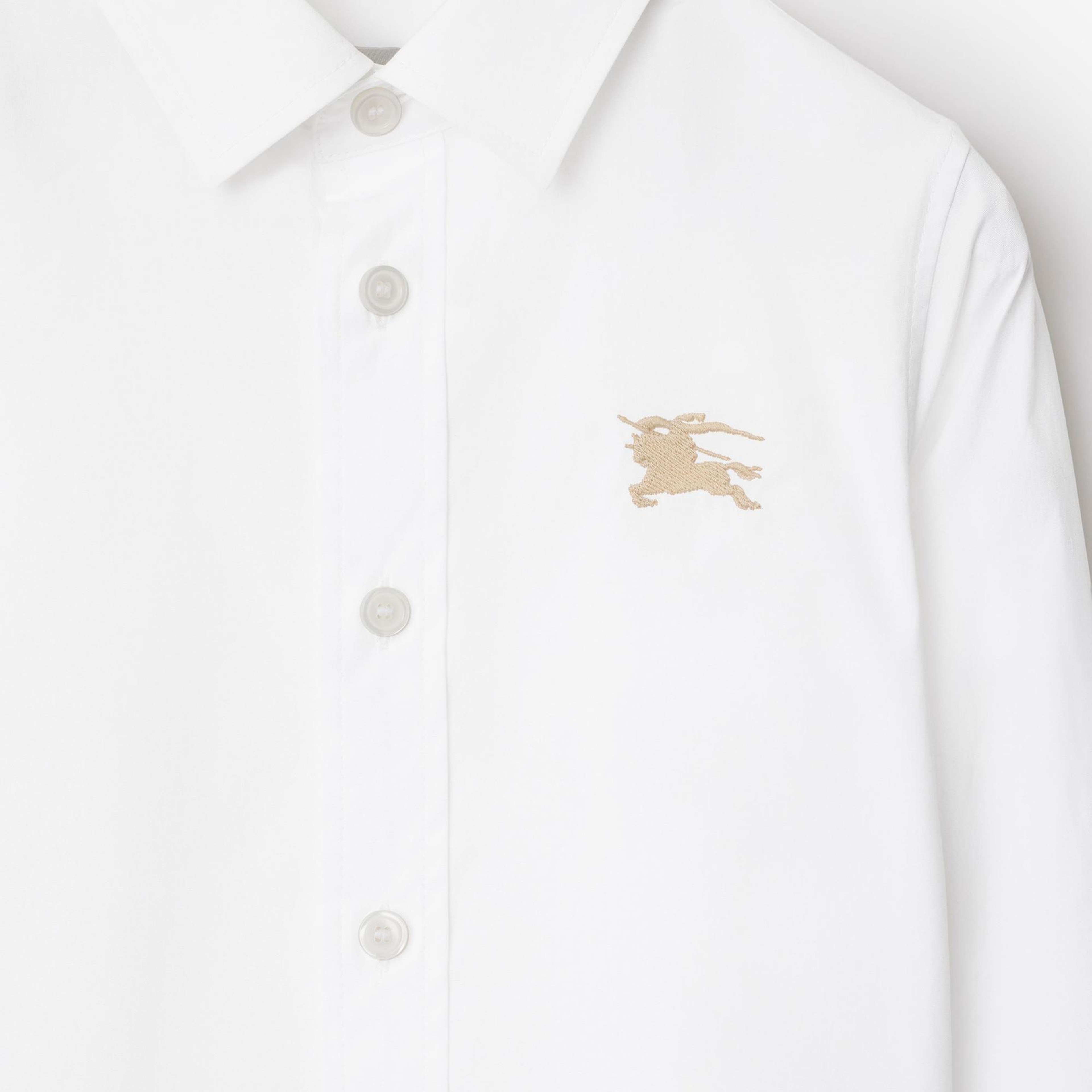 Burberry Owen Stretch Cotton Çocuk Beyaz Gömlek