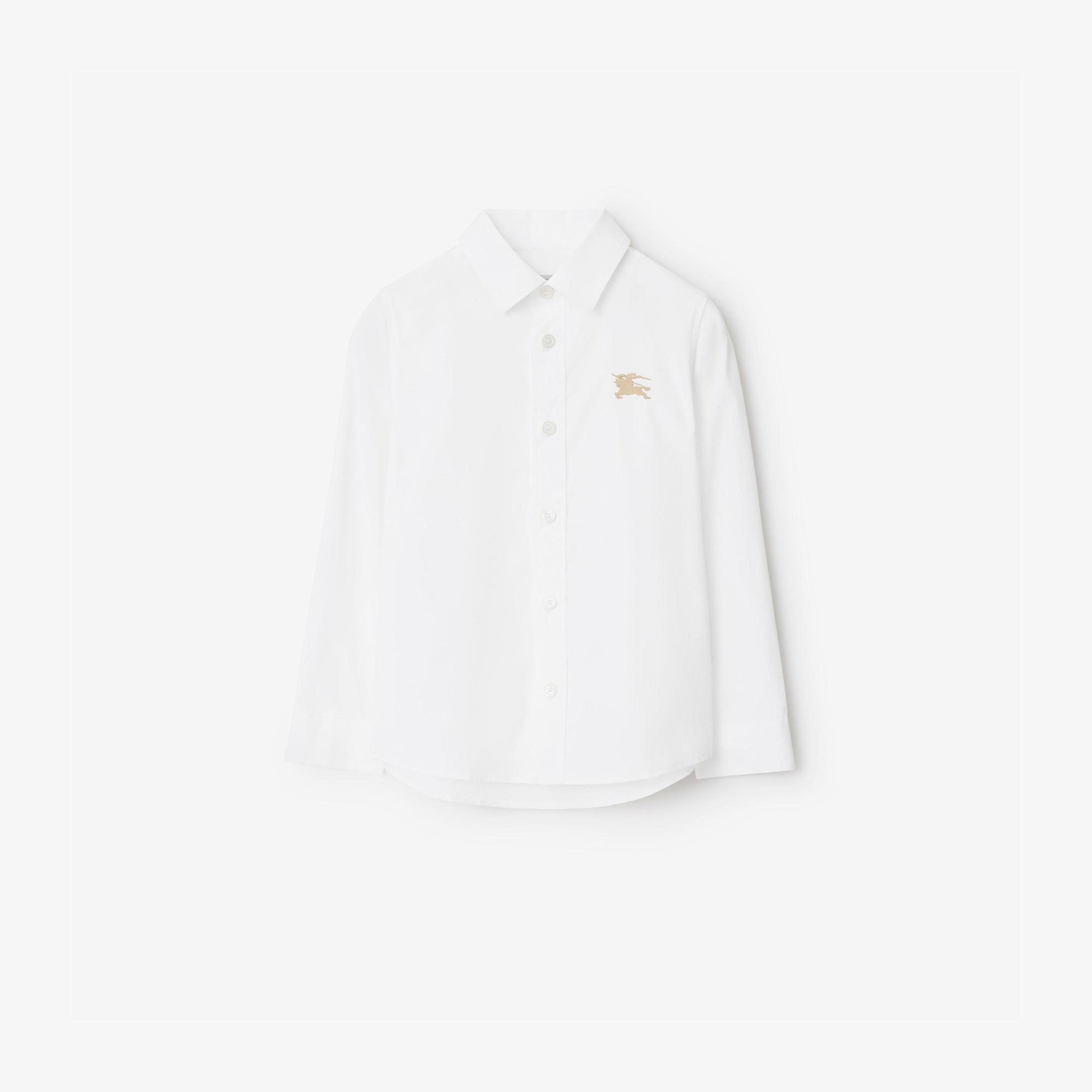 Burberry Owen Stretch Cotton Çocuk Beyaz Gömlek