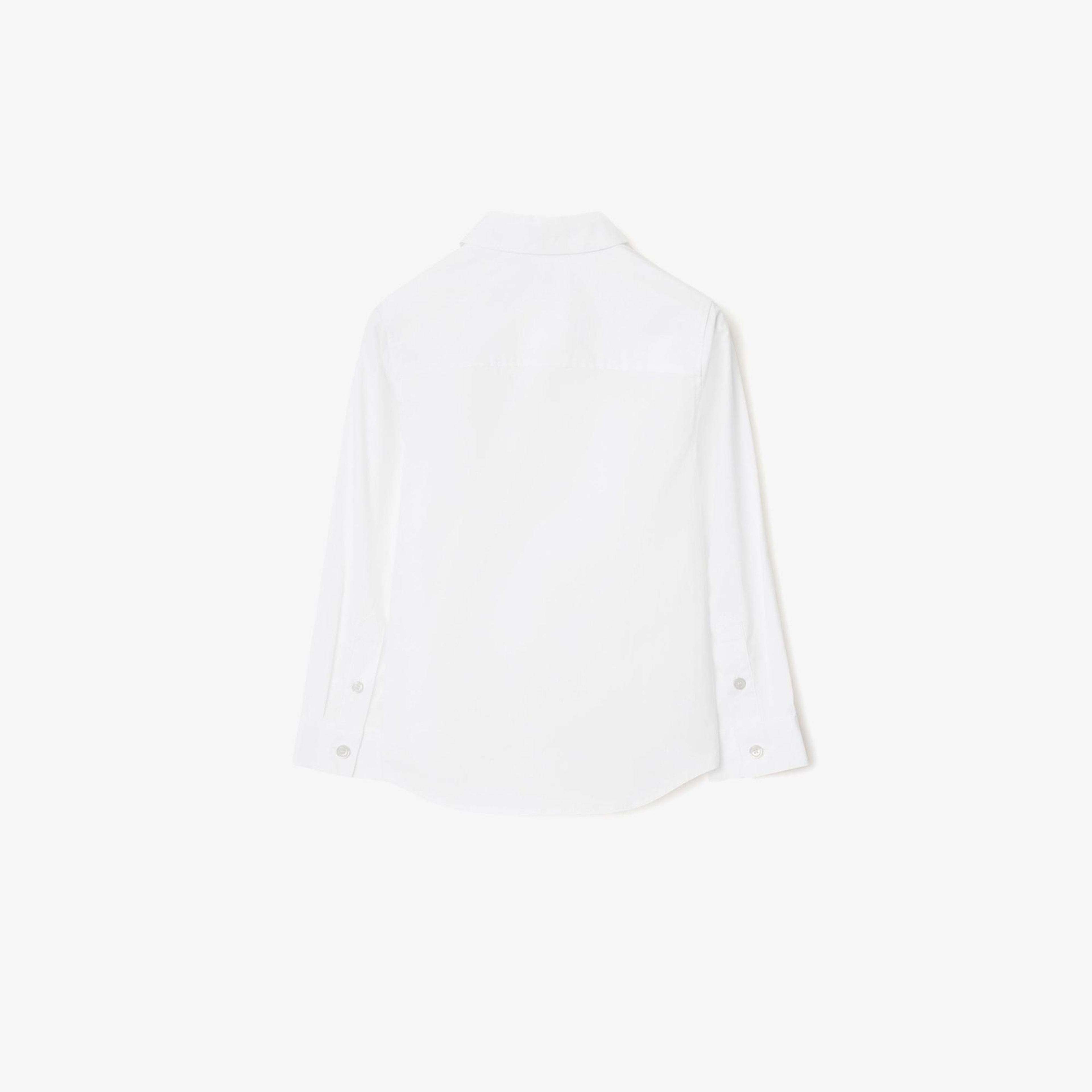 Burberry Owen Stretch Cotton Çocuk Beyaz Gömlek