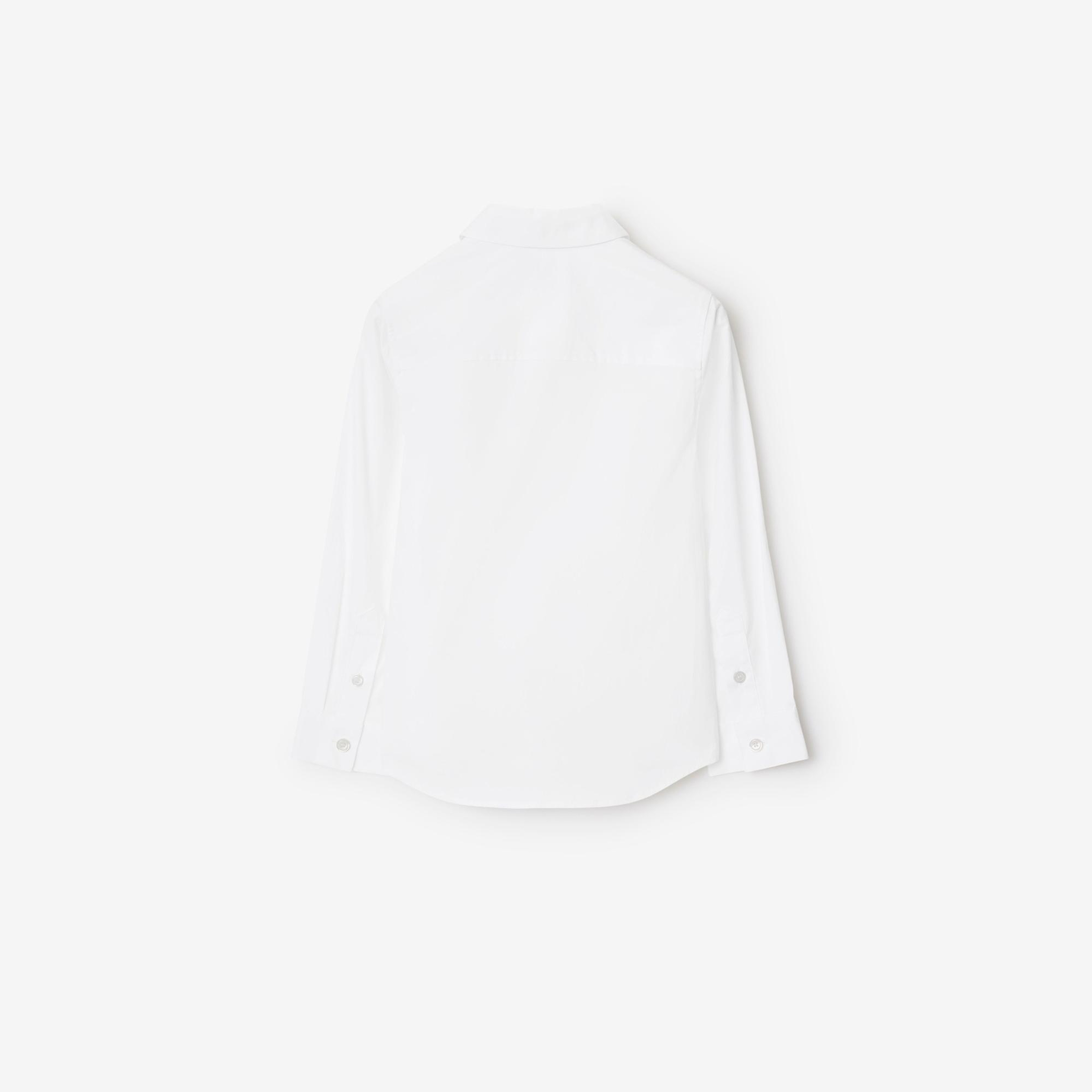 Burberry Owen Stretch Cotton Çocuk Beyaz Gömlek