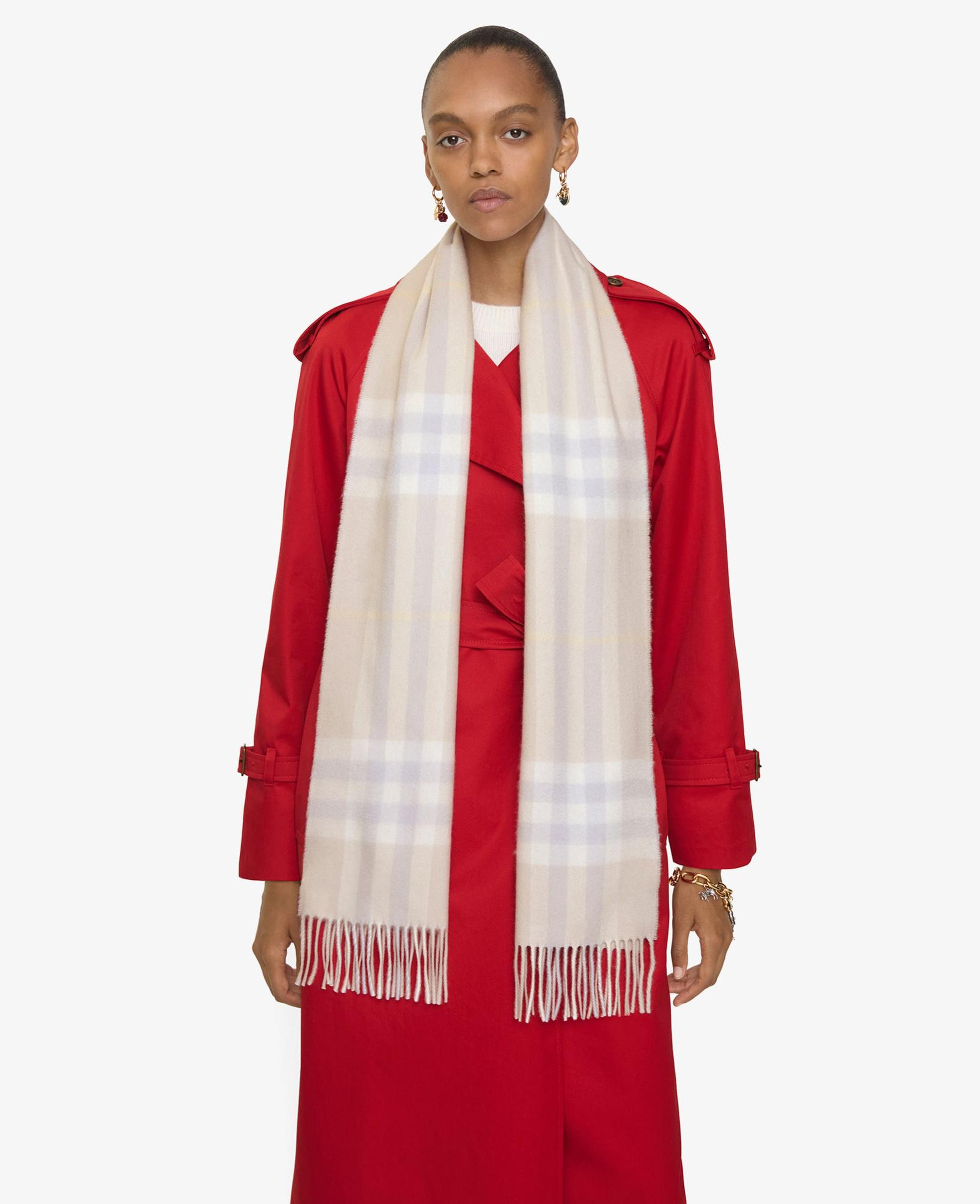 Burberry Giant Check Cashmere Kadın Gri Atkı