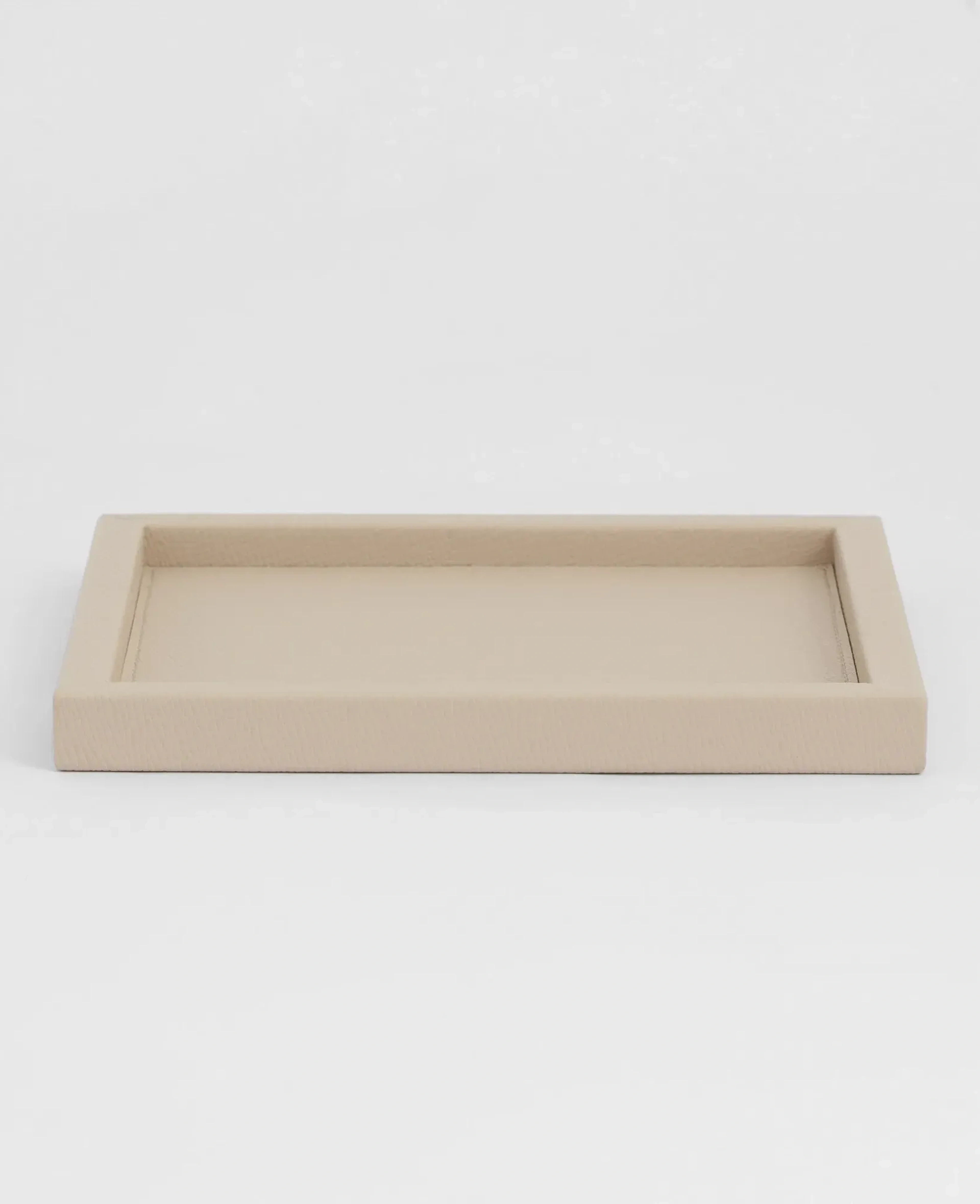 Qua Home Rita Dekoratif Deri Tepsi Krem 22x22x2,5 cm