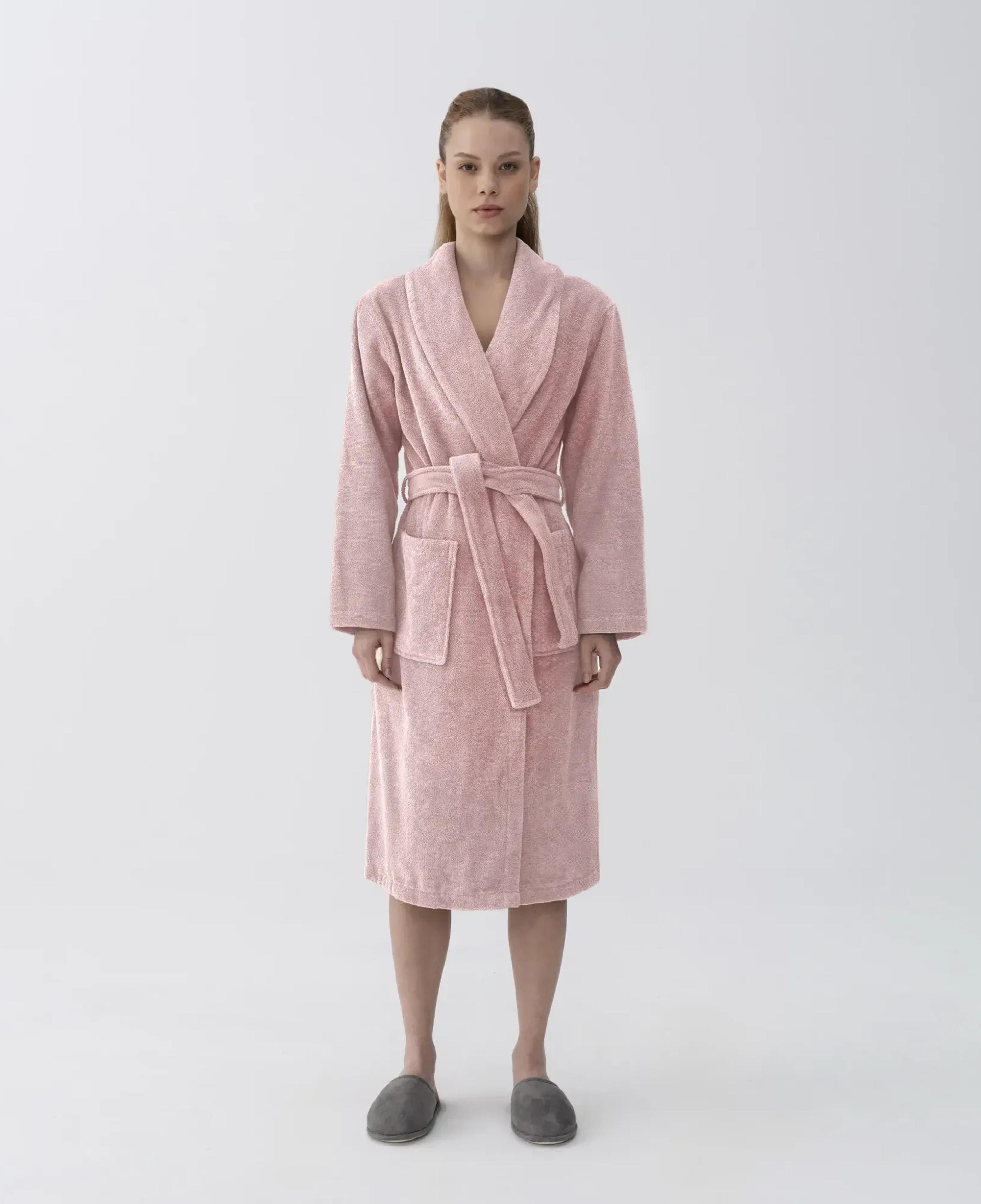 Qua Home Eclair Penye Pamuk Unisex Bornoz Ekru