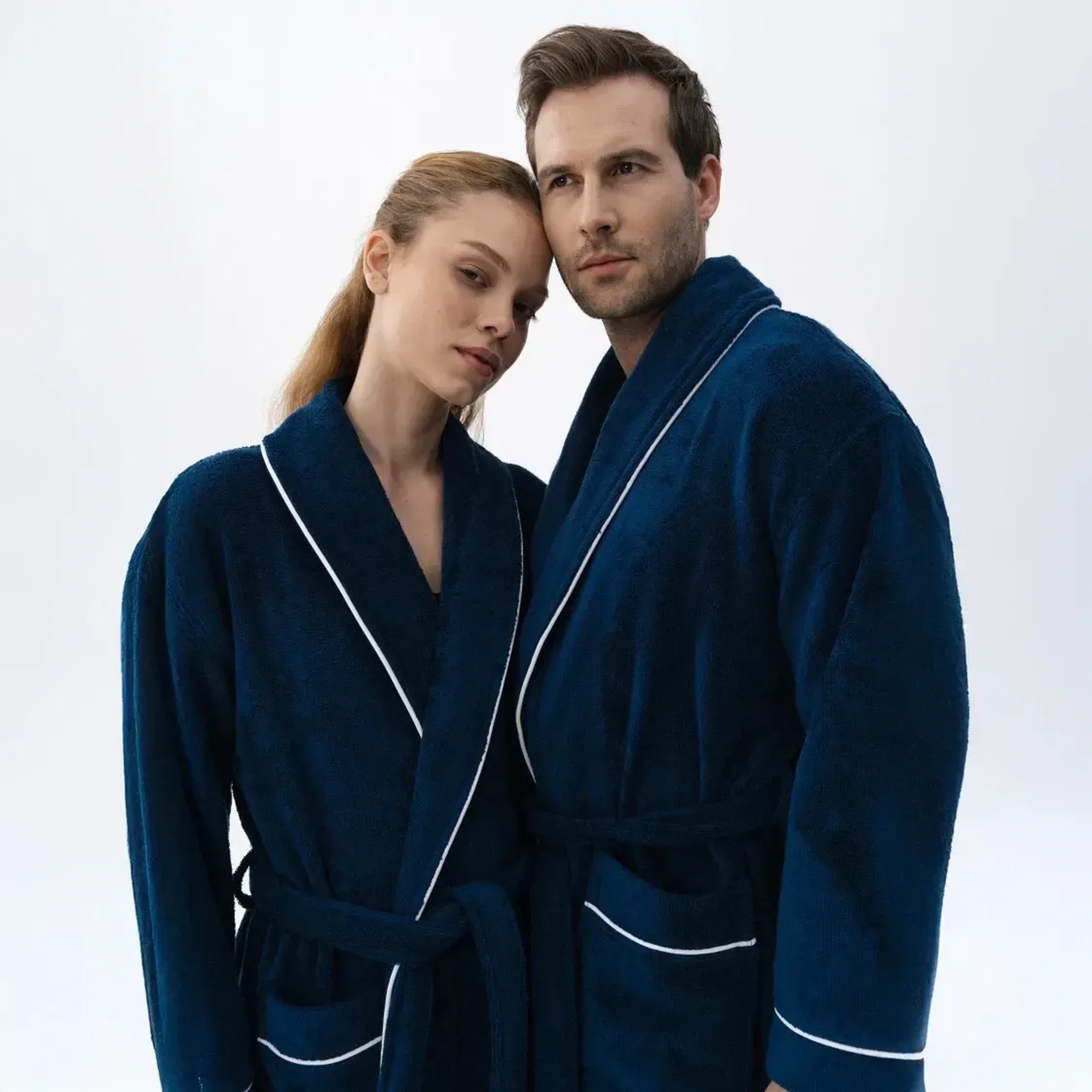 Qua Home Pansy Pima Pamuk Unisex Bornoz Lacivert