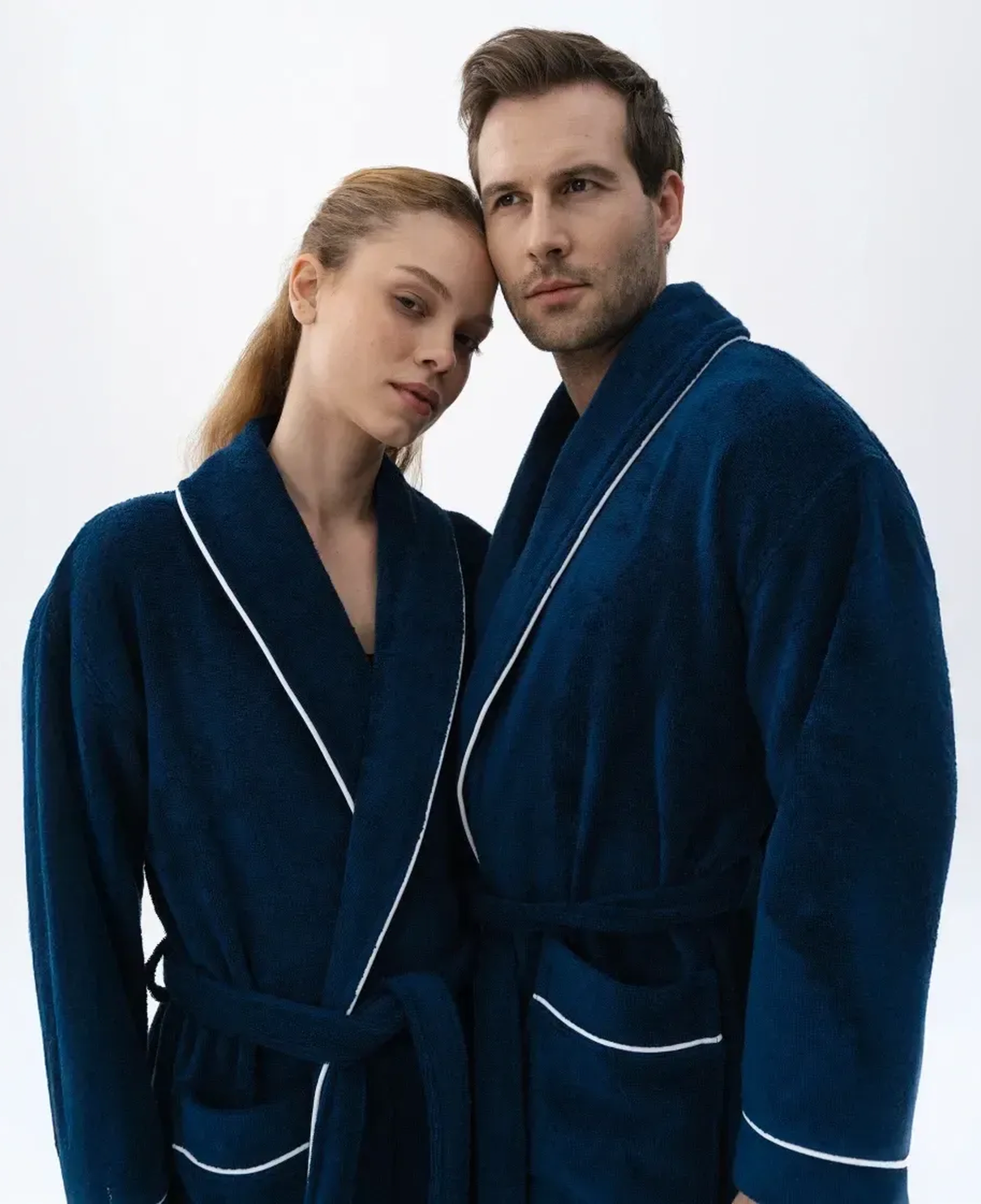 Qua Home Pansy Pima Pamuk Unisex Bornoz Lacivert