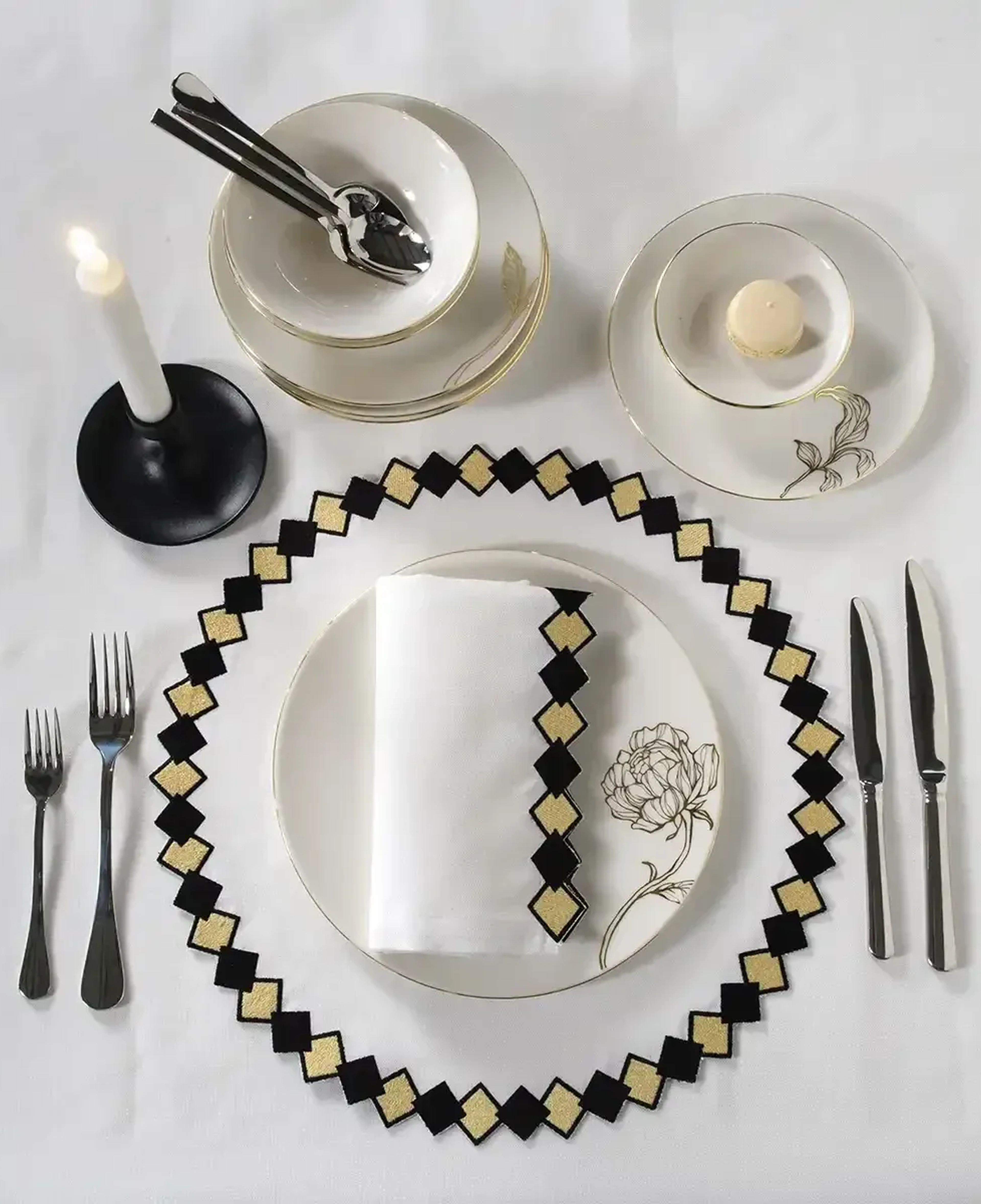 Matilda 2'li Peçete Beyaz 40x40 cm