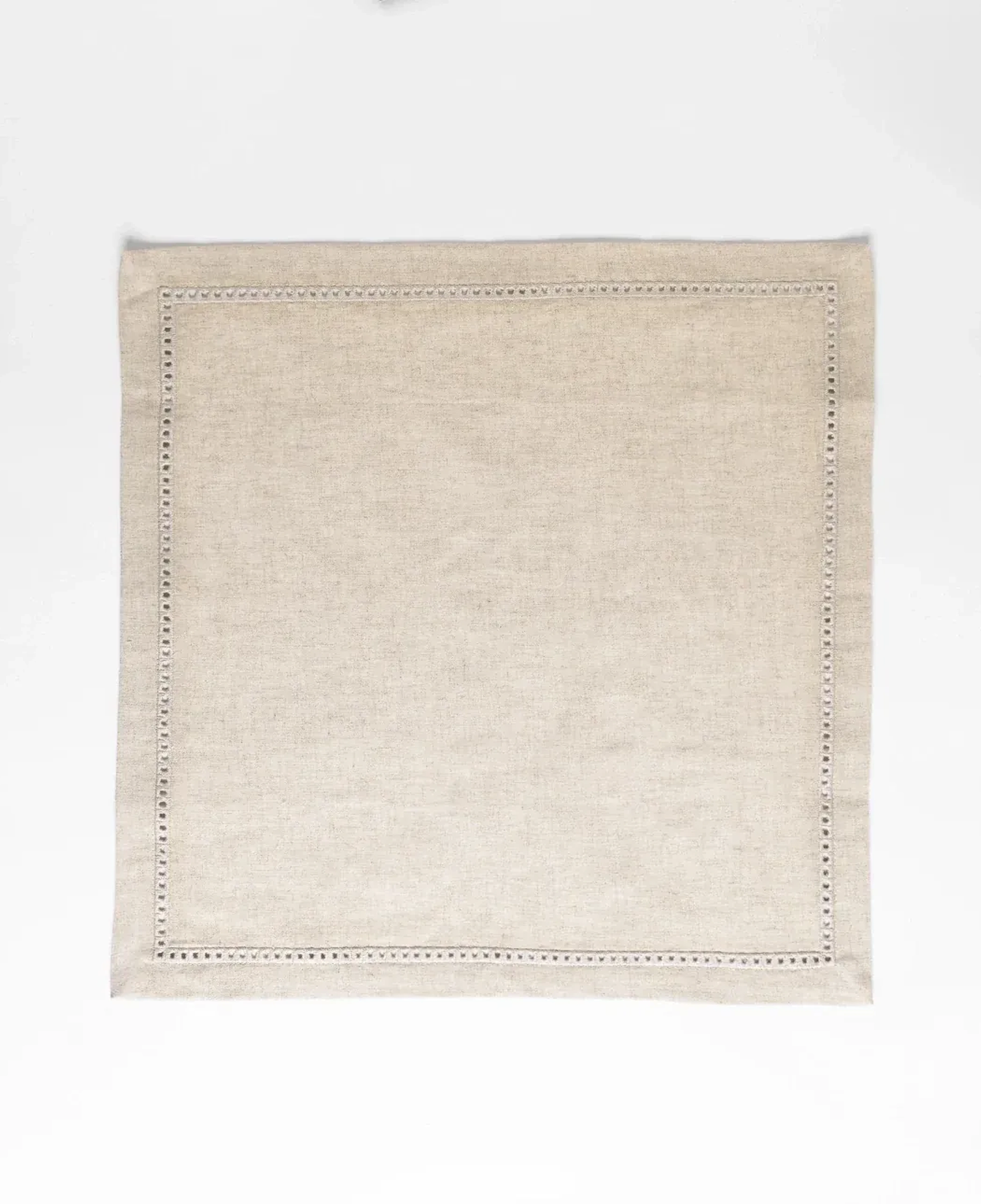 Natura 2'li Pamuk Keten Ajur Detaylı Peçete Ekru 45x45 cm