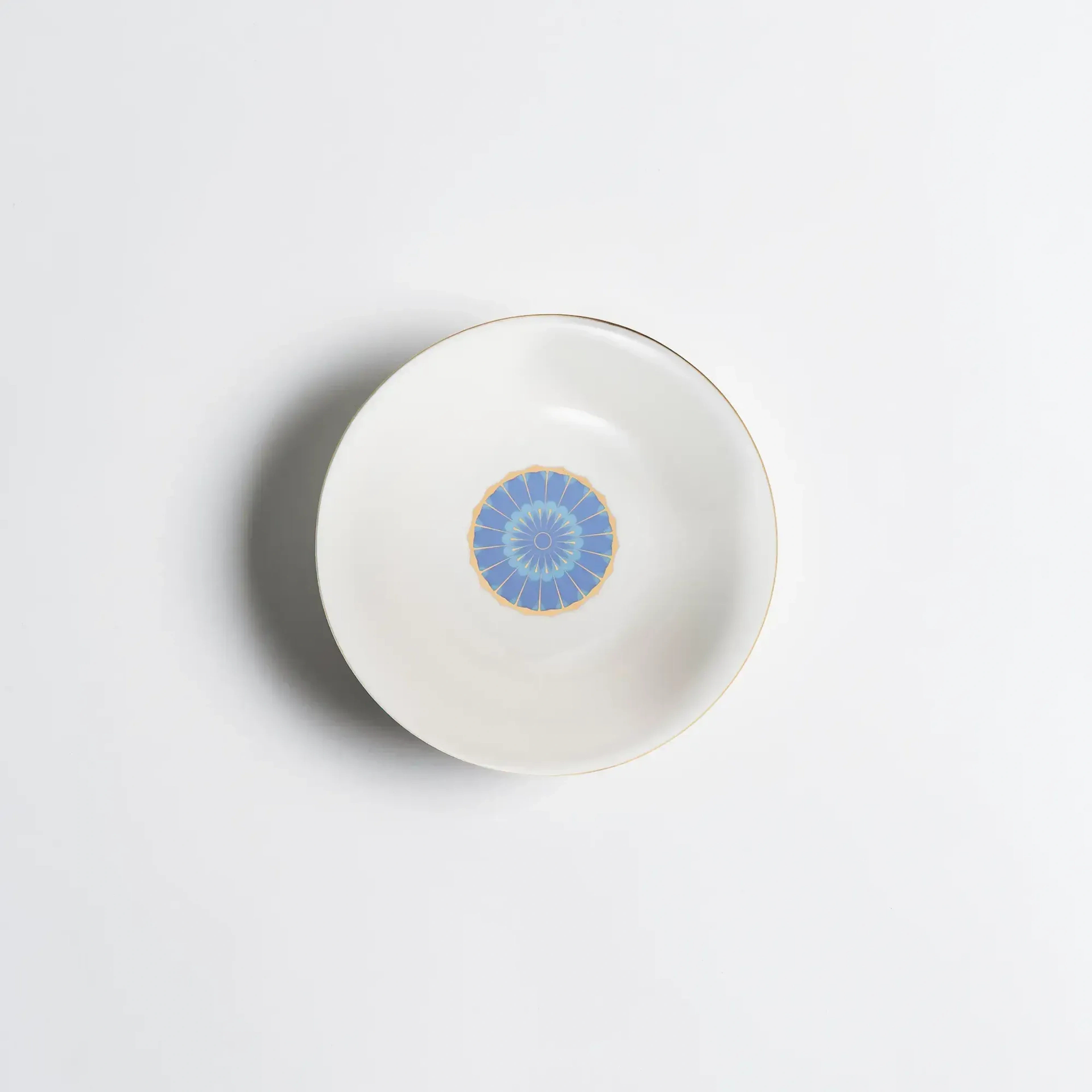 Qua Home Giselle Mavi Gold Servis Kasesi 11 cm