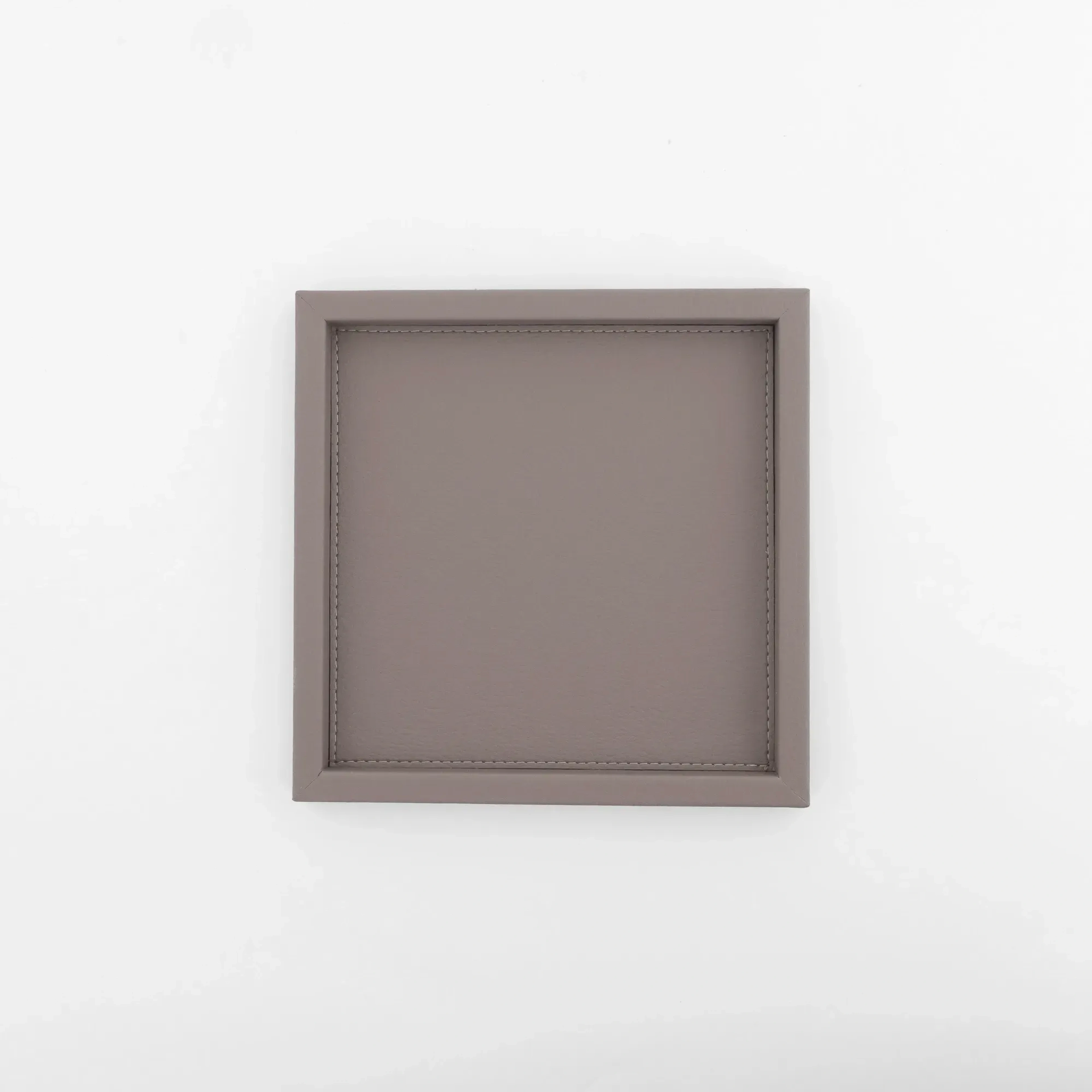 Qua Home Rita Dekoratif Deri Tepsi Vizon 22x22x2,5 cm