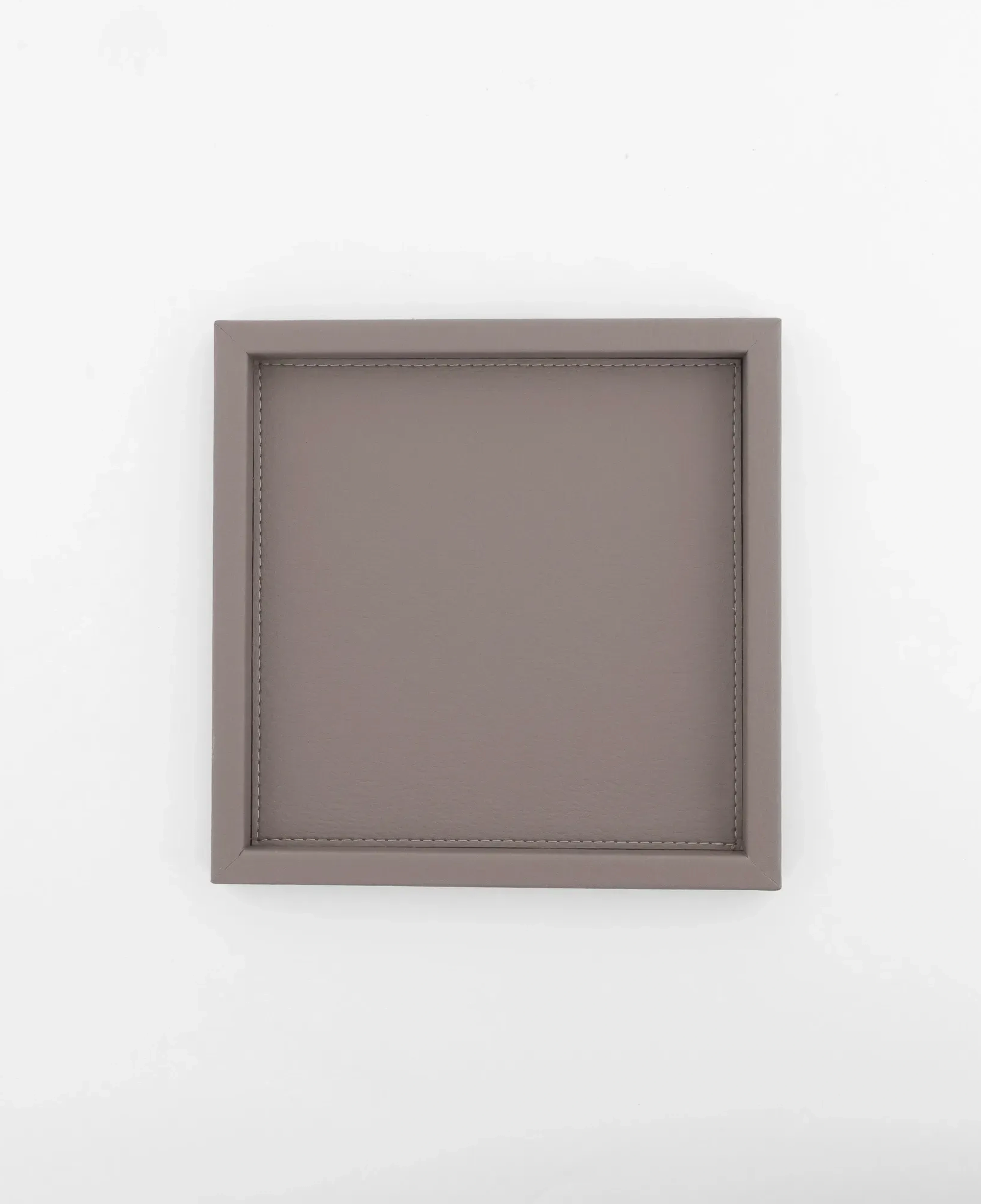 Qua Home Rita Dekoratif Deri Tepsi Vizon 22x22x2,5 cm