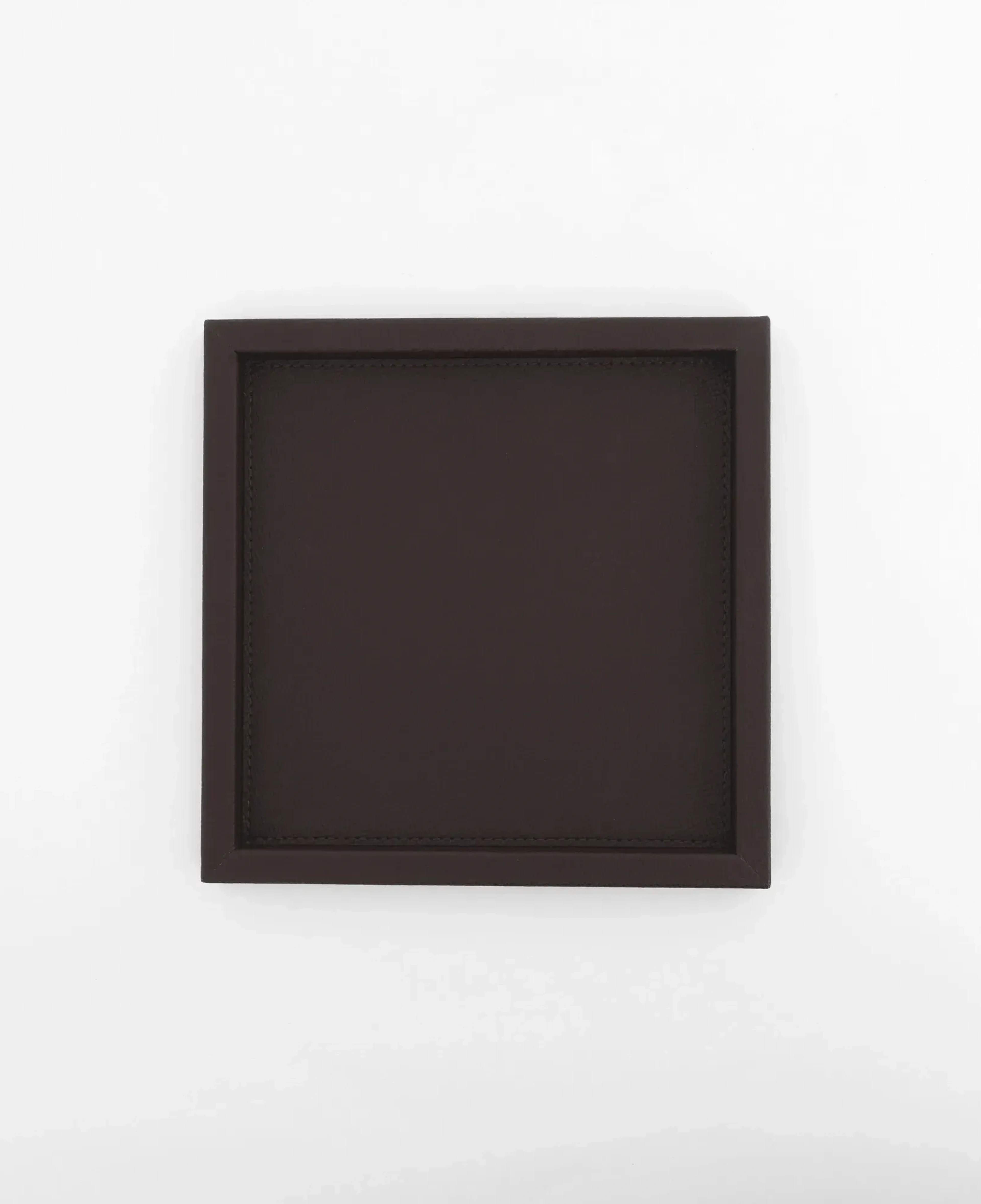 Qua Home Rita Dekoratif Deri Tepsi Koyu Kahverengi 22x22x2,5 cm